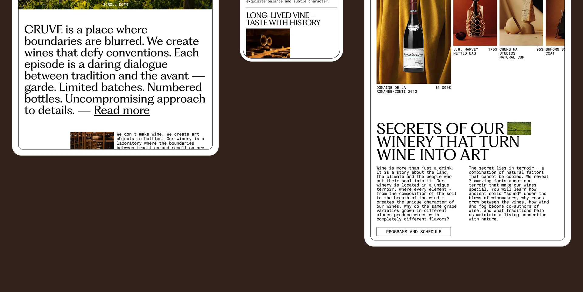 CRUVE. Winery — Изображение №7 — Интерфейсы на Dprofile