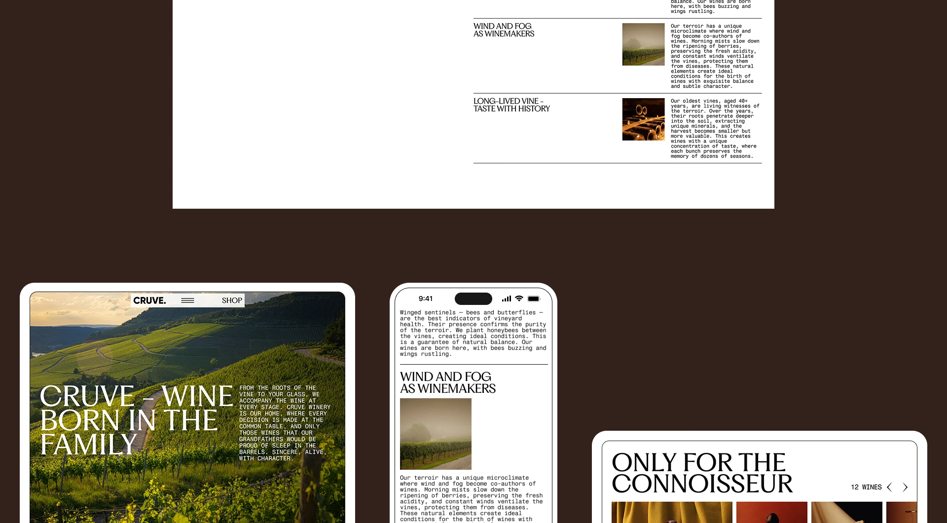 CRUVE. Winery — Изображение №6 — Интерфейсы на Dprofile
