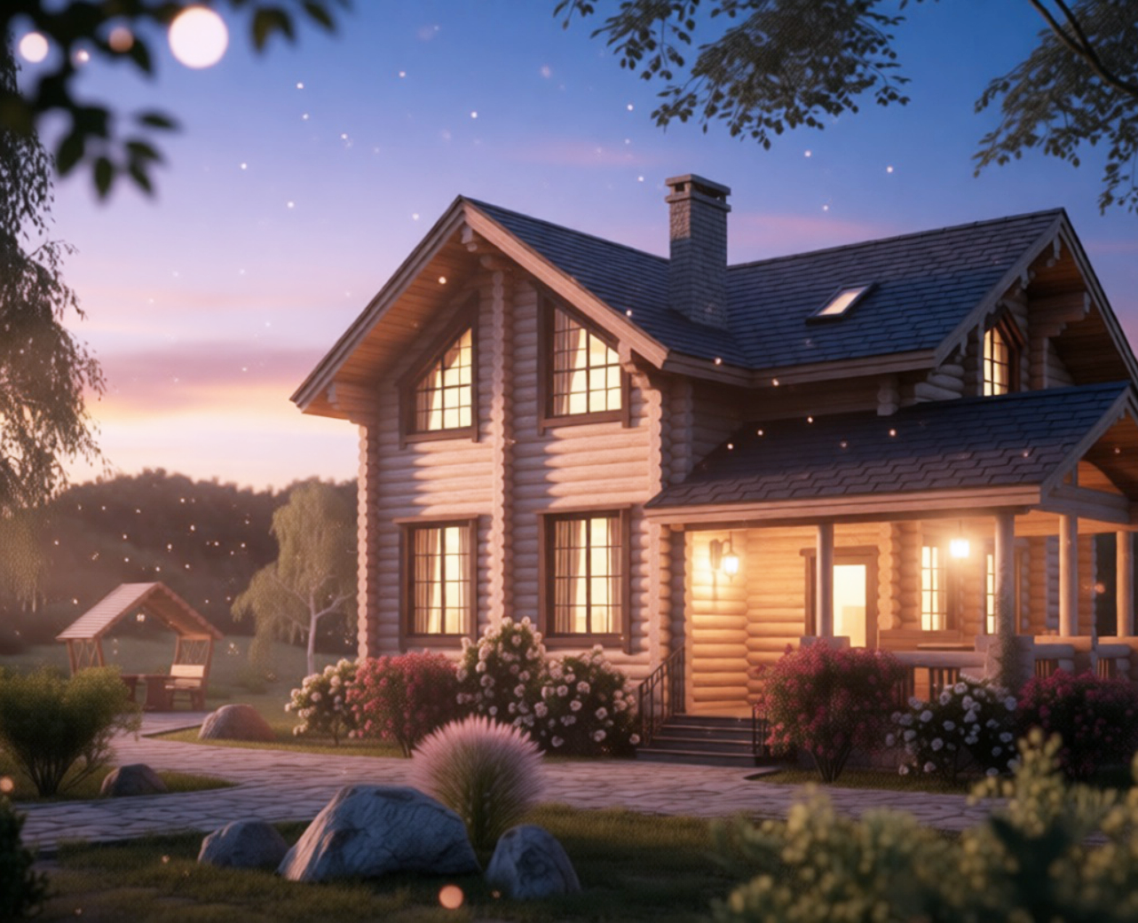 Загородний Дом — Иллюстрация, 3D на Dprofile