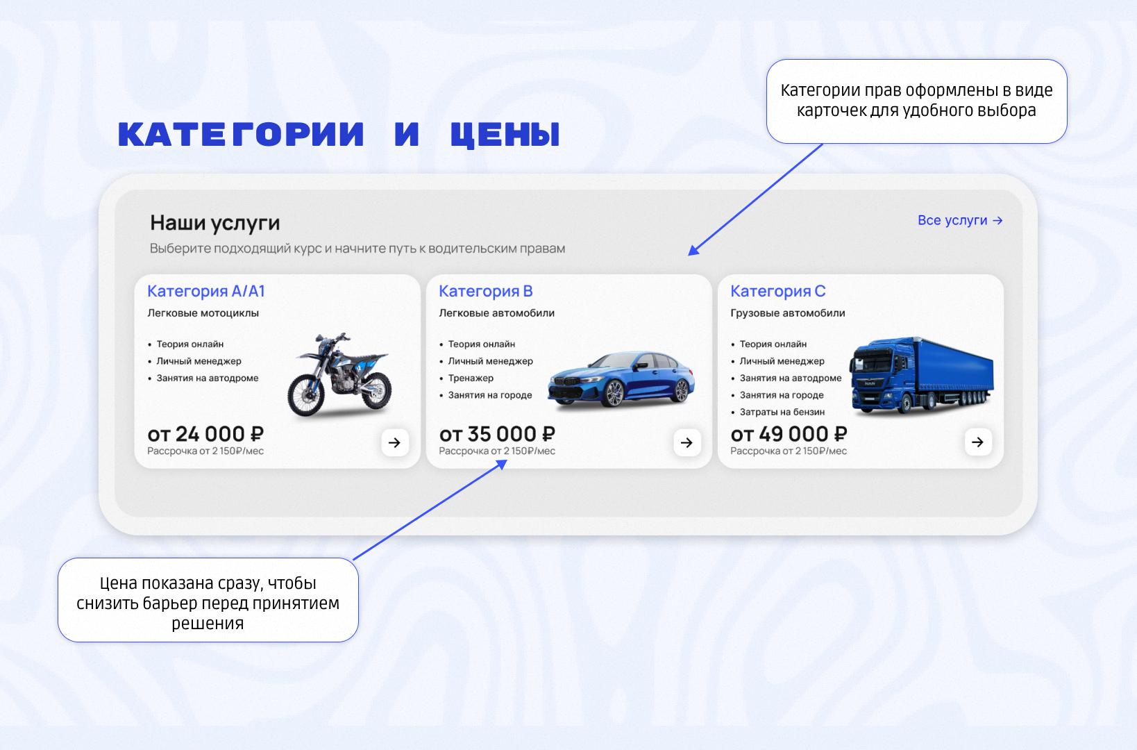 Conversion-Focused Landing Page for Driving School — Изображение №4 — Интерфейсы на Dprofile