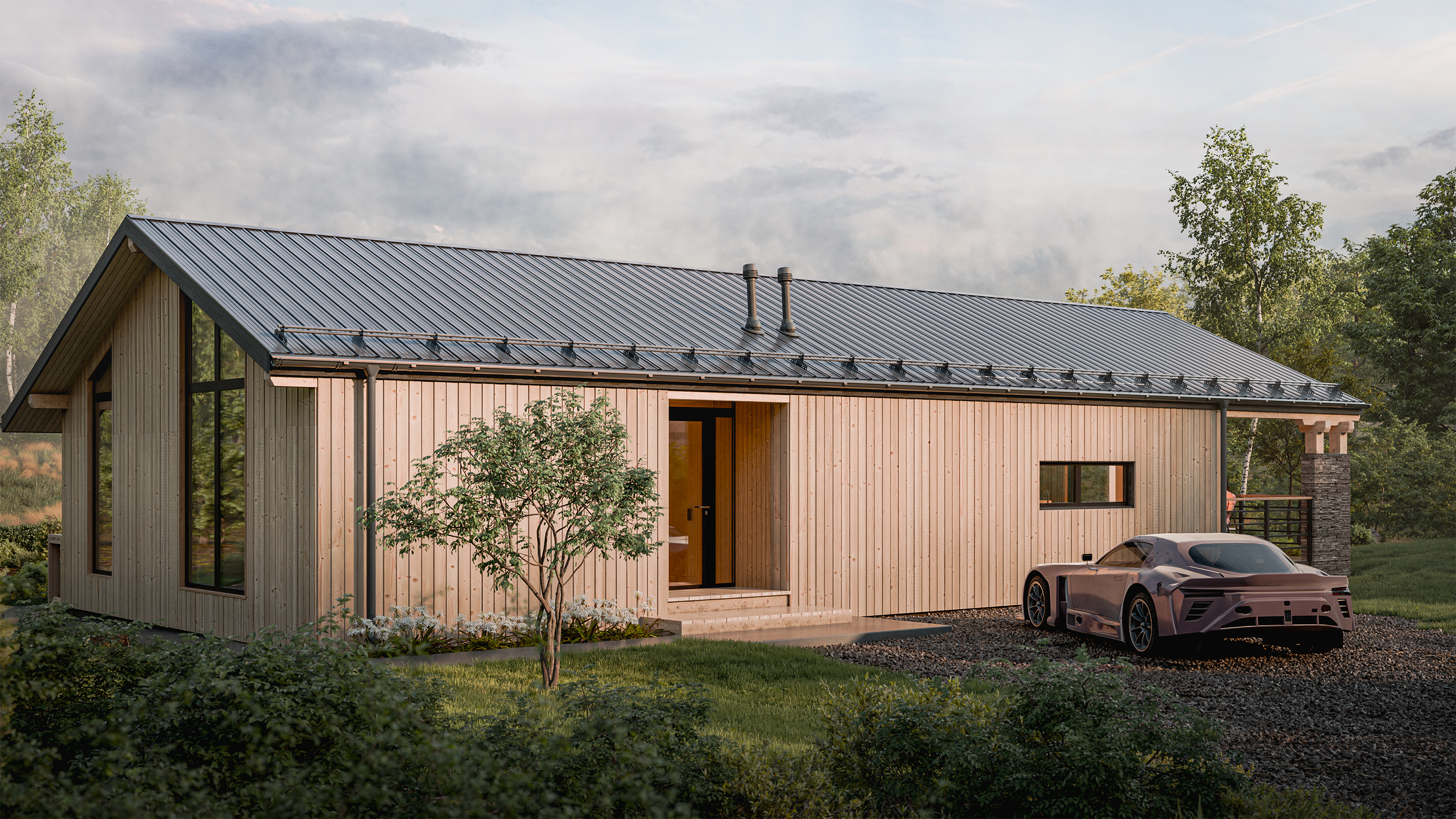 Birchwood Barnhouse. Архитектурная визуализация — Изображение №6 — 3D, Архитектура на Dprofile