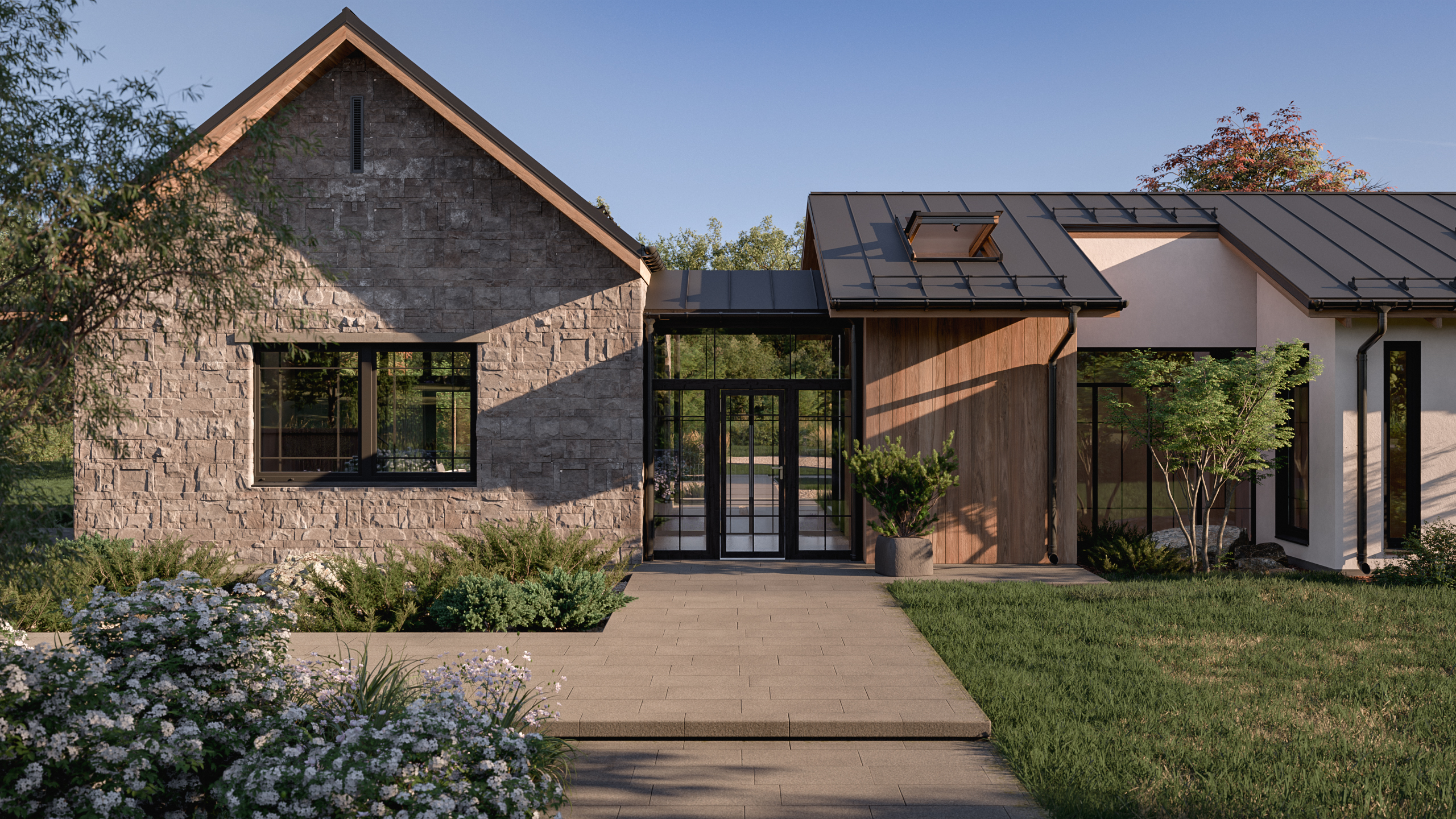 MEADOW HOUSE Современный загородный дом и ландшафт — Изображение №2 — 3D, Архитектура на Dprofile