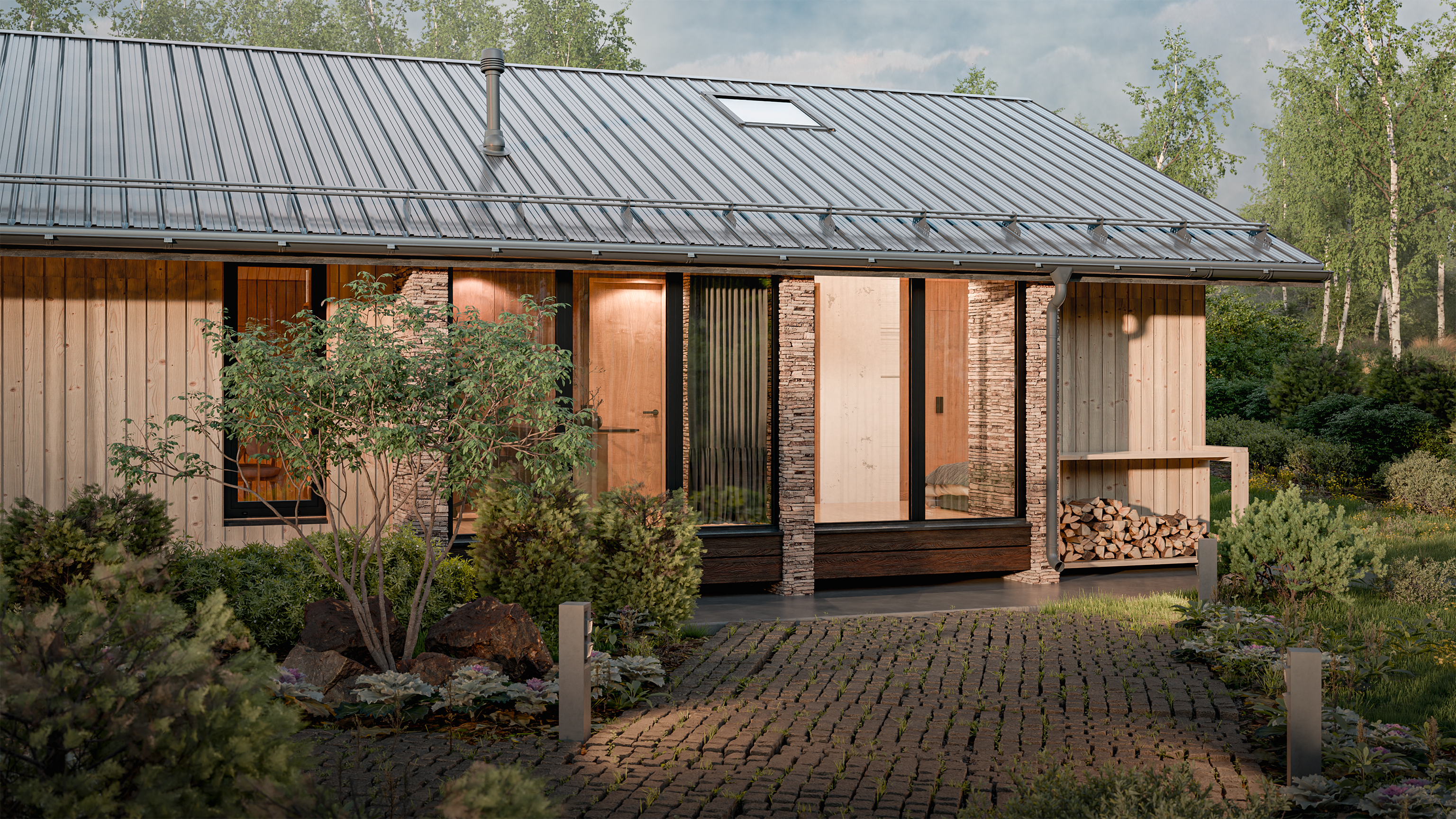 Birchwood Barnhouse. Архитектурная визуализация — Изображение №3 — 3D, Архитектура на Dprofile