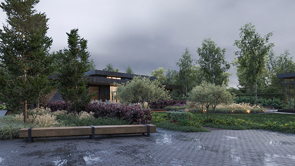 "SNEGIRI HOUSE" cottage landscape visualization — Изображение №8 — 3D, Архитектура на Dprofile