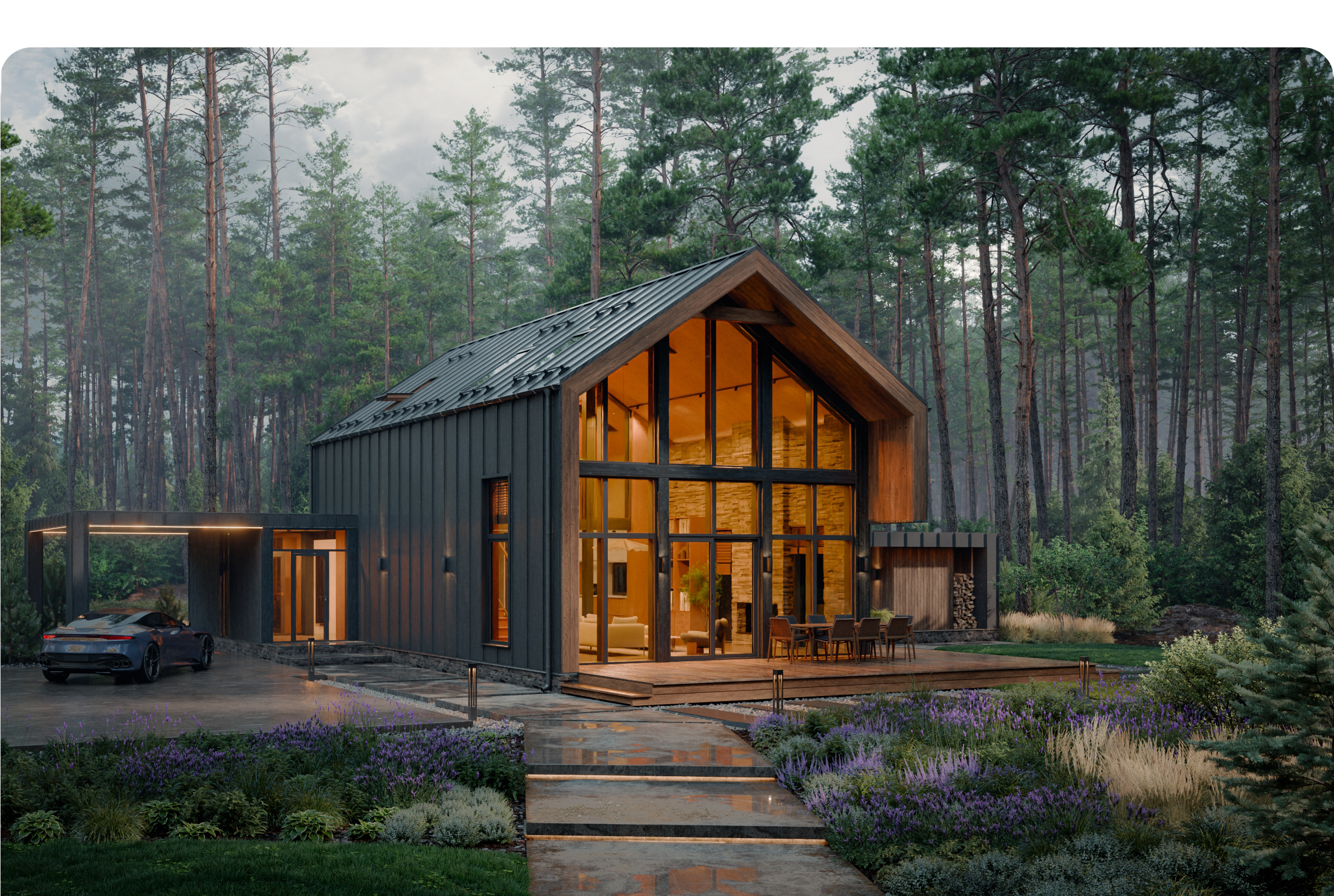 Barn House in the Pine Forest — Изображение №1 — 3D, Архитектура на Dprofile