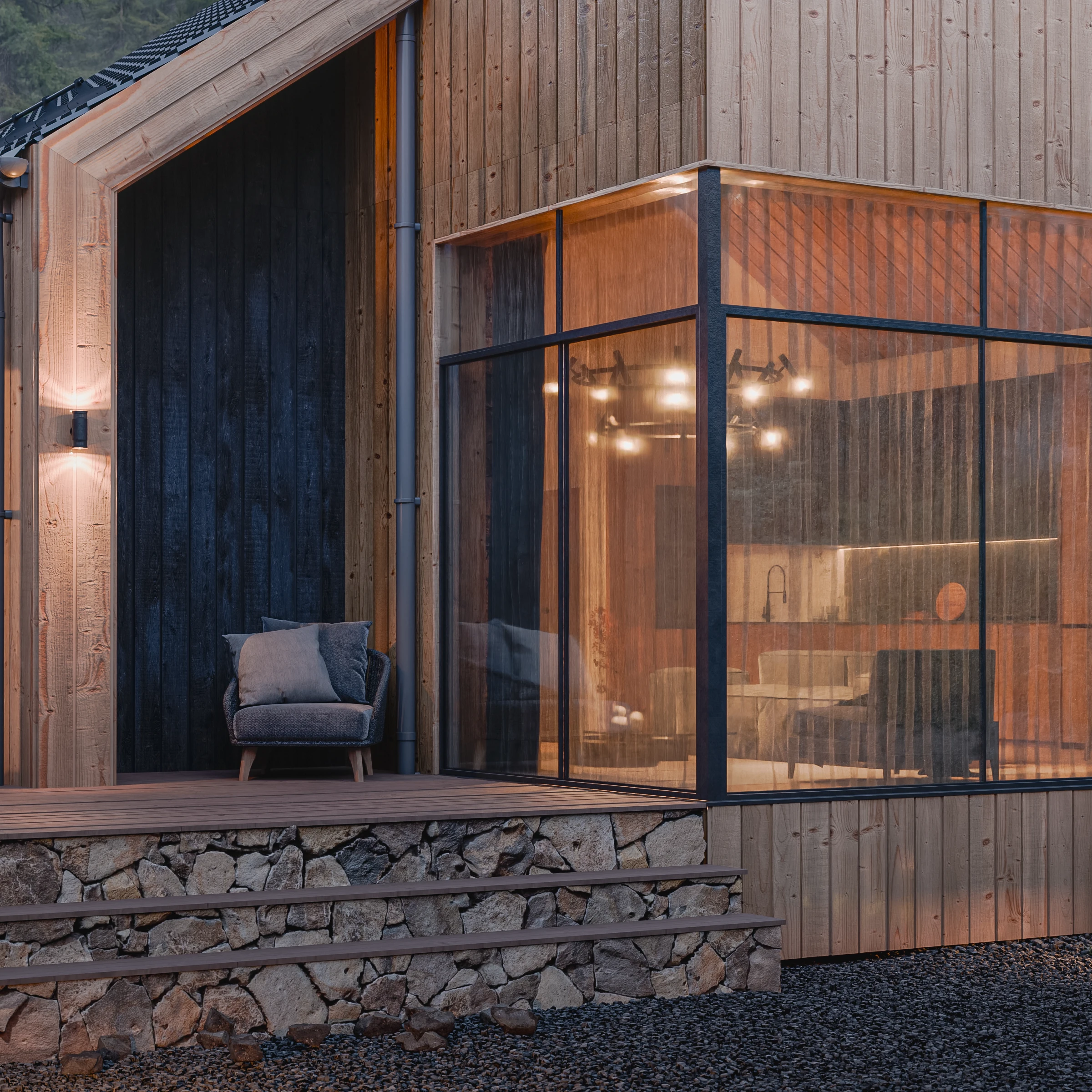 Pine & Stone House. Архитектурная визуализация — Изображение №8 — 3D, Архитектура на Dprofile