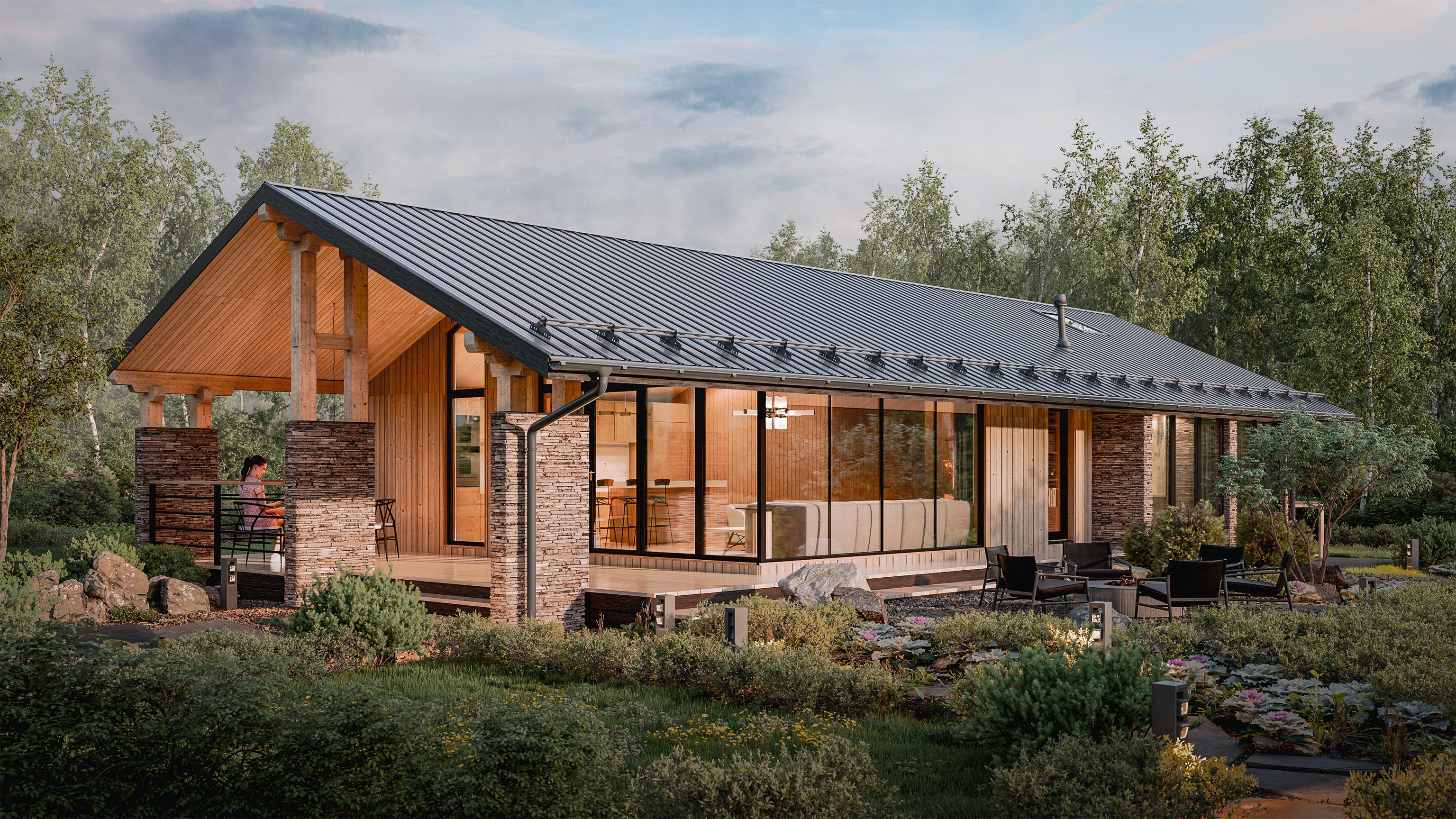 Birchwood Barnhouse. Архитектурная визуализация — Изображение №1 — 3D, Архитектура на Dprofile