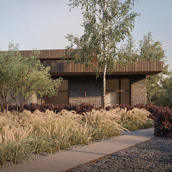 "SNEGIRI HOUSE" cottage landscape visualization — Изображение №4 — 3D, Архитектура на Dprofile