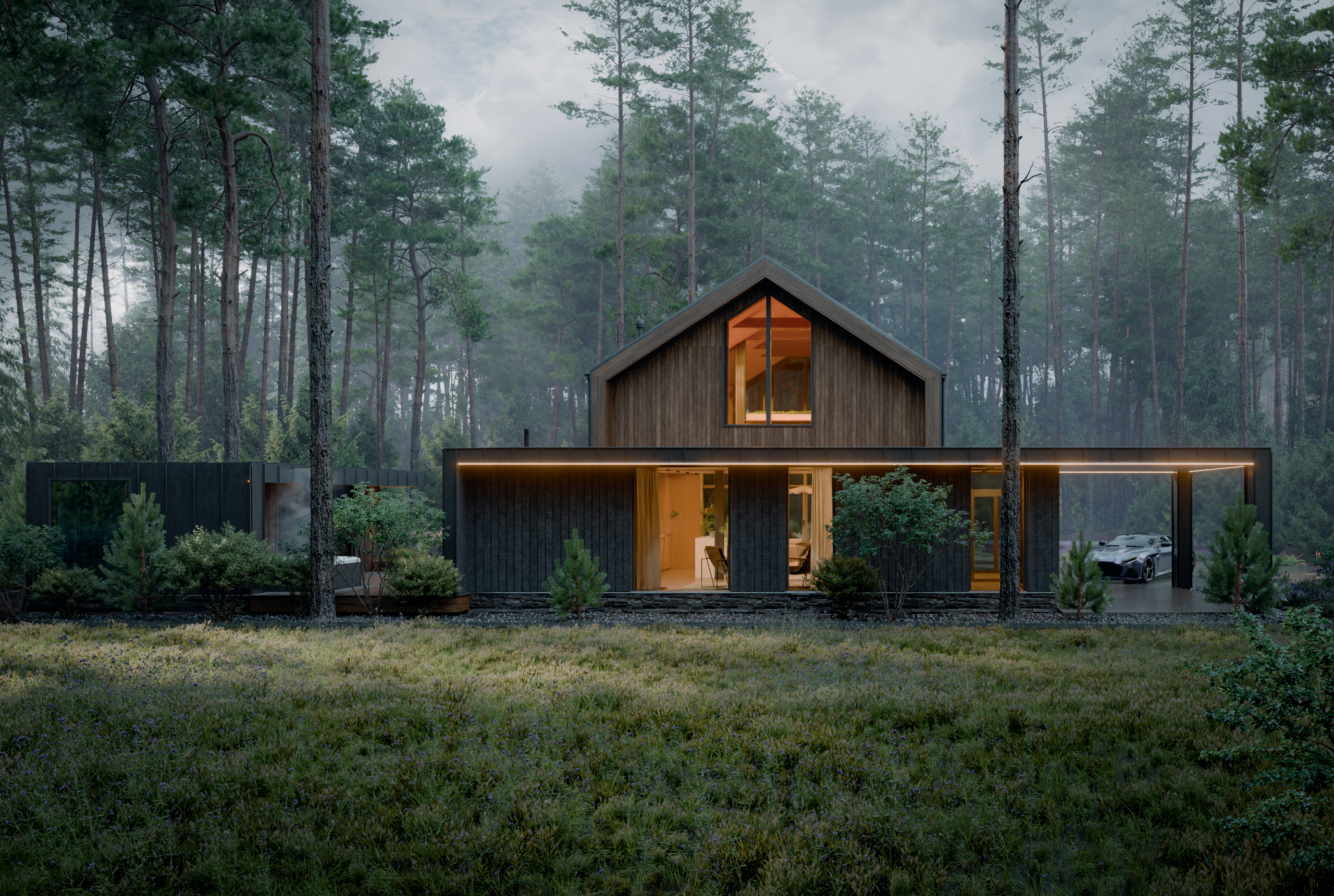 Barn House in the Pine Forest — Изображение №6 — 3D, Архитектура на Dprofile