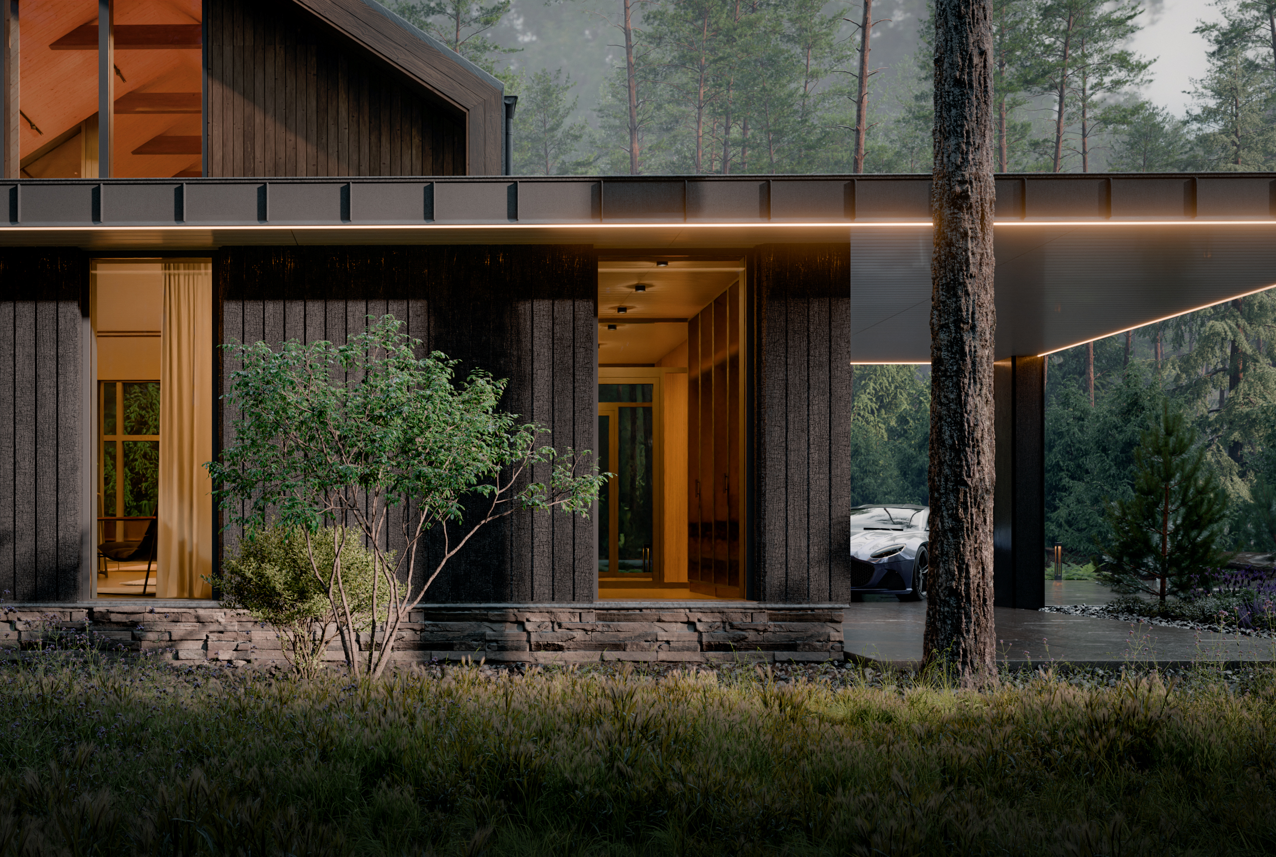 Barn House in the Pine Forest — Изображение №9 — 3D, Архитектура на Dprofile