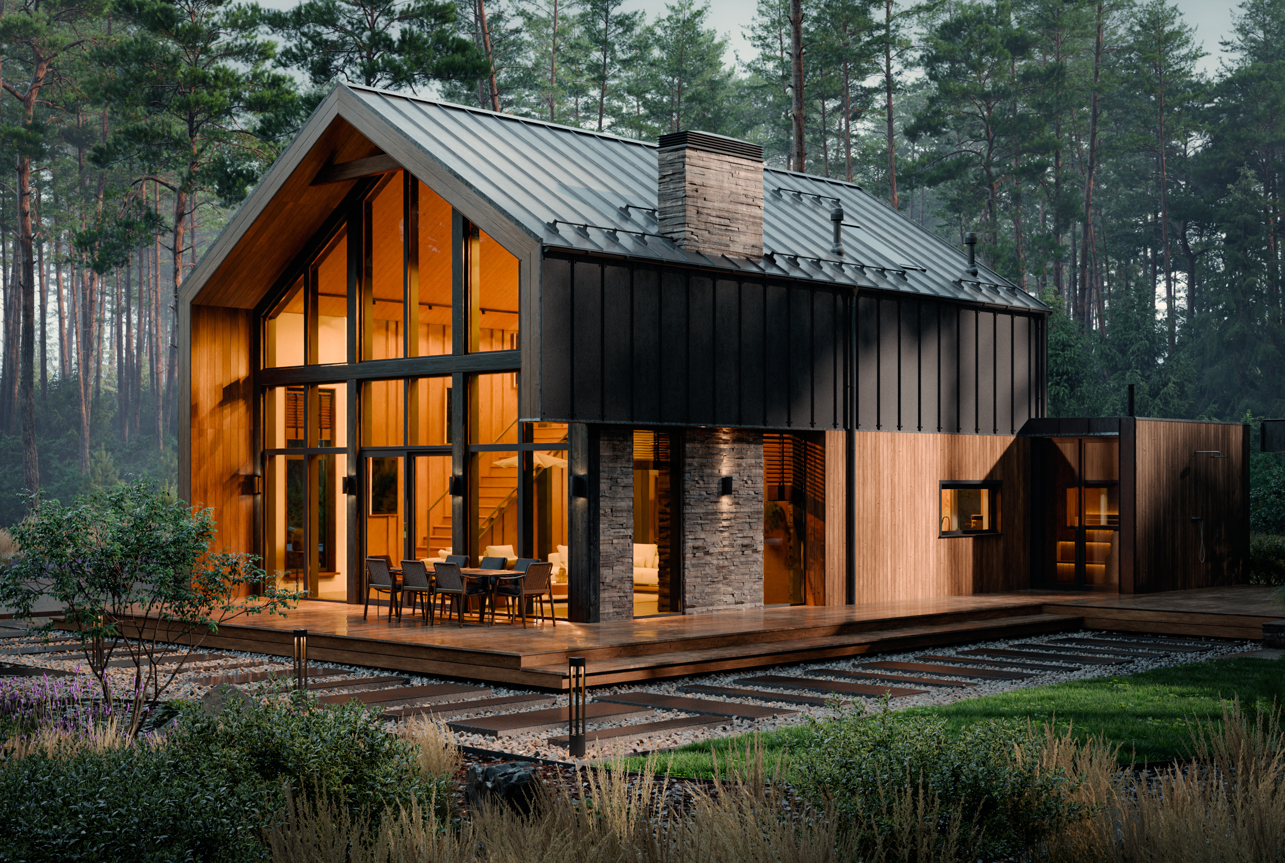 Barn House in the Pine Forest — Изображение №2 — 3D, Архитектура на Dprofile