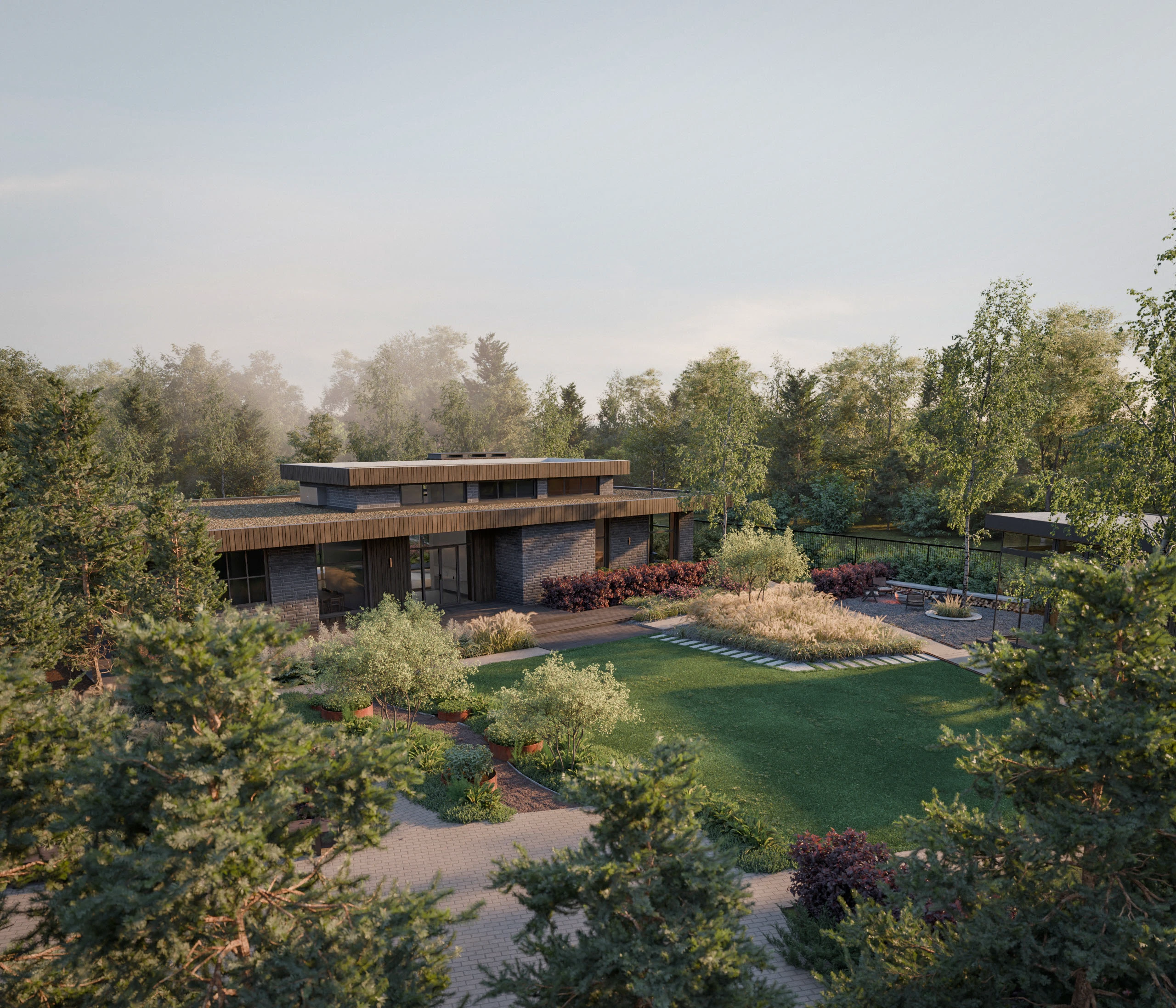 "SNEGIRI HOUSE" cottage landscape visualization — Изображение №1 — 3D, Архитектура на Dprofile