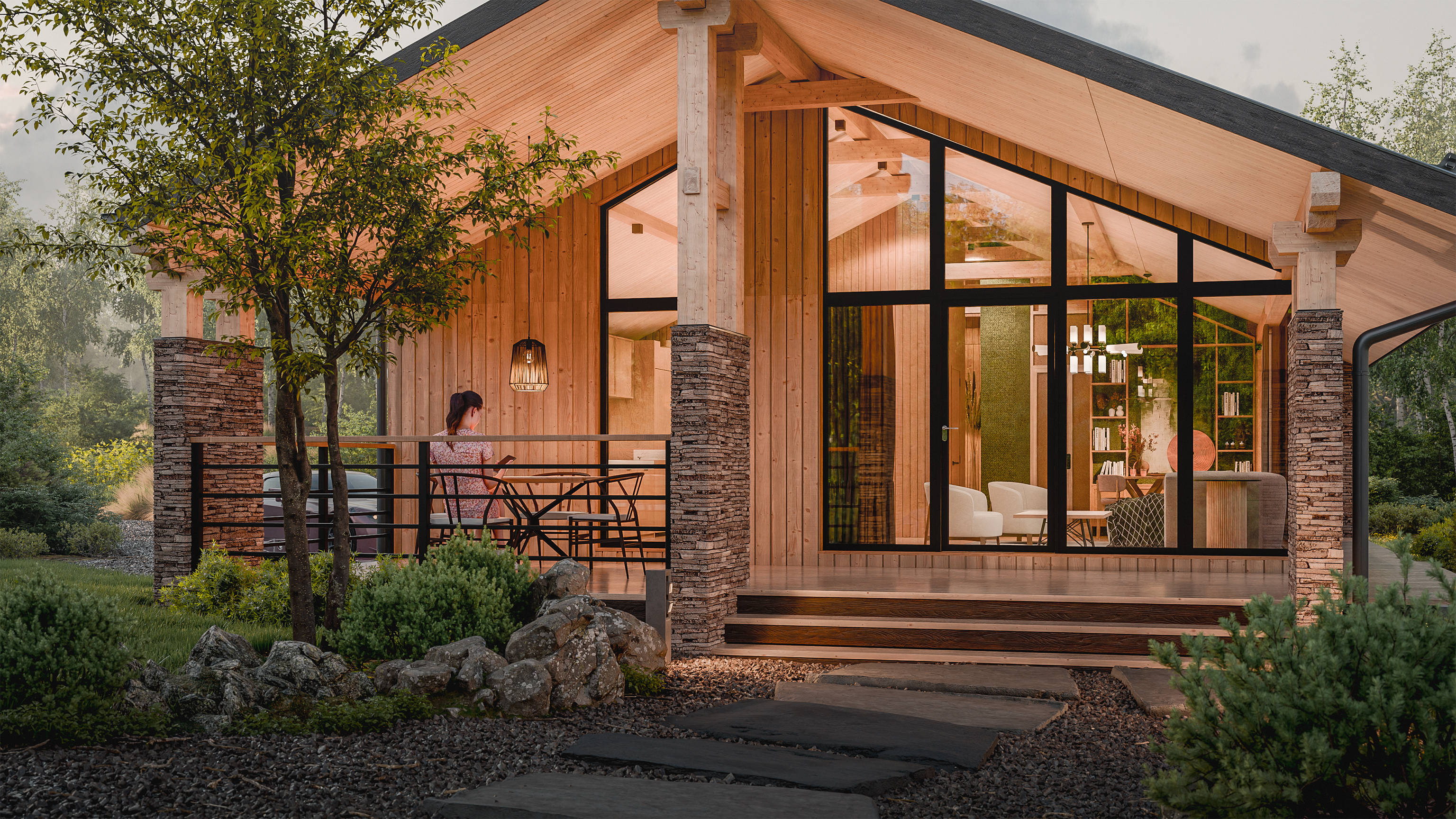Birchwood Barnhouse. Архитектурная визуализация — Изображение №2 — 3D, Архитектура на Dprofile