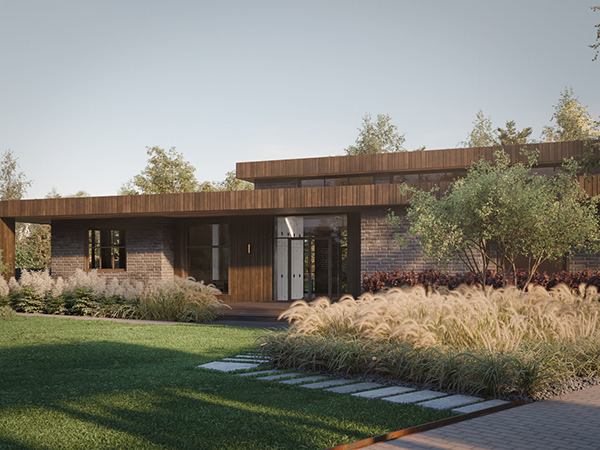 "SNEGIRI HOUSE" cottage landscape visualization — Изображение №5 — 3D, Архитектура на Dprofile