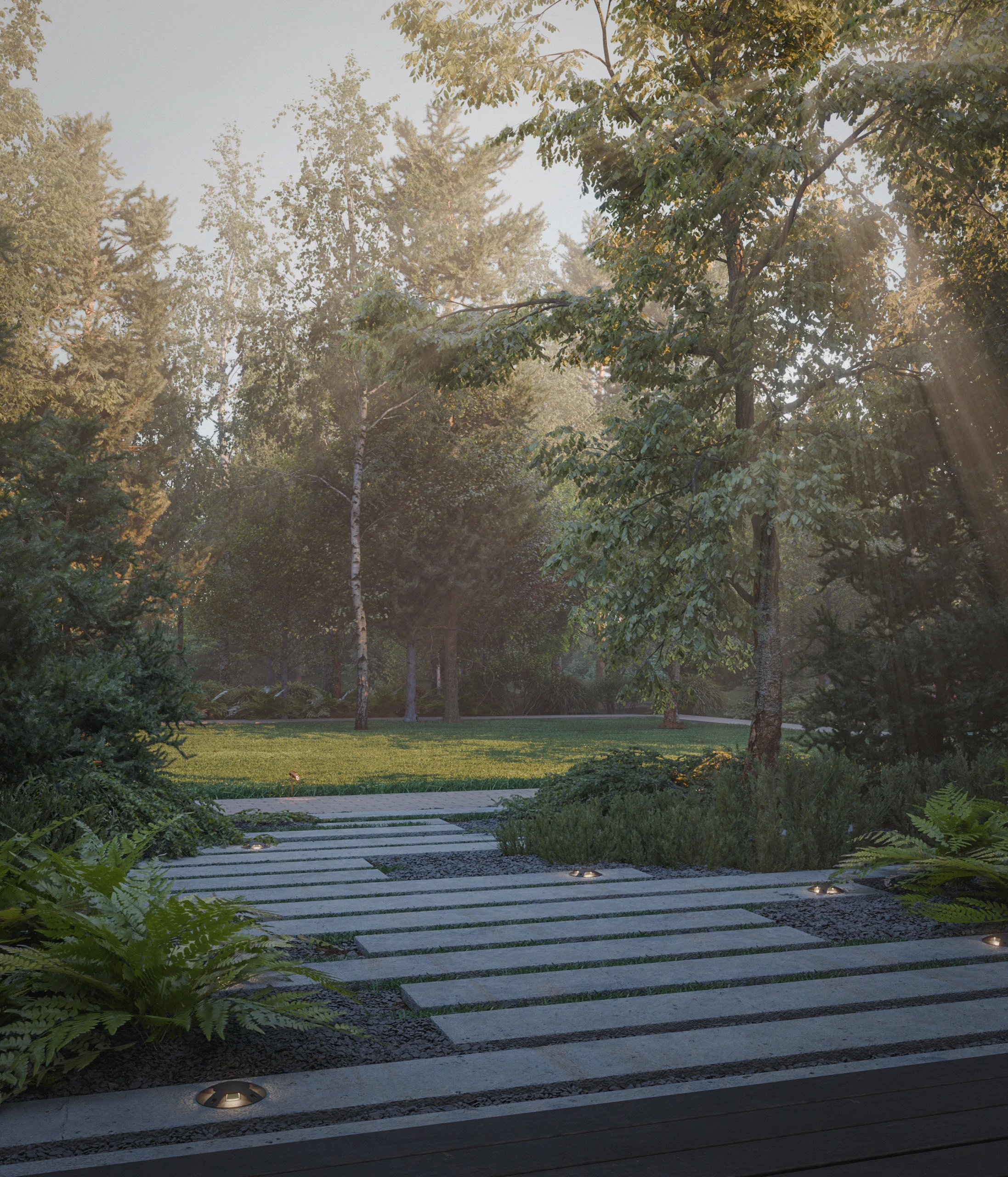 "SNEGIRI HOUSE" cottage landscape visualization — Изображение №13 — 3D, Архитектура на Dprofile