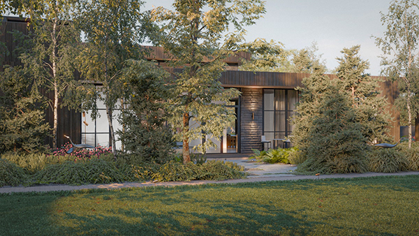 "SNEGIRI HOUSE" cottage landscape visualization — Изображение №14 — 3D, Архитектура на Dprofile