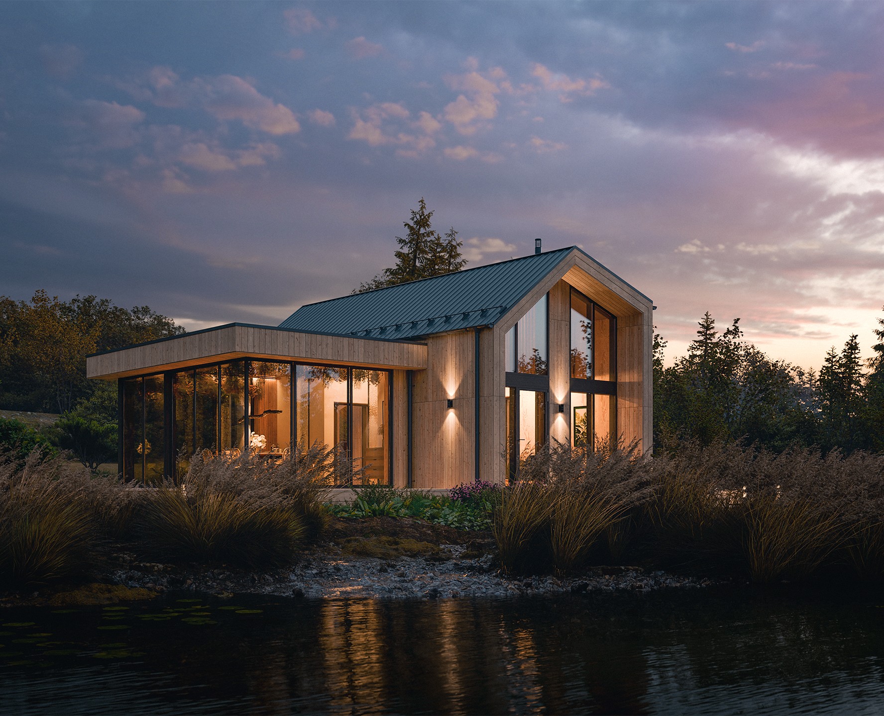 Lakeside Cabin Retreat — 3D, Архитектура на Dprofile
