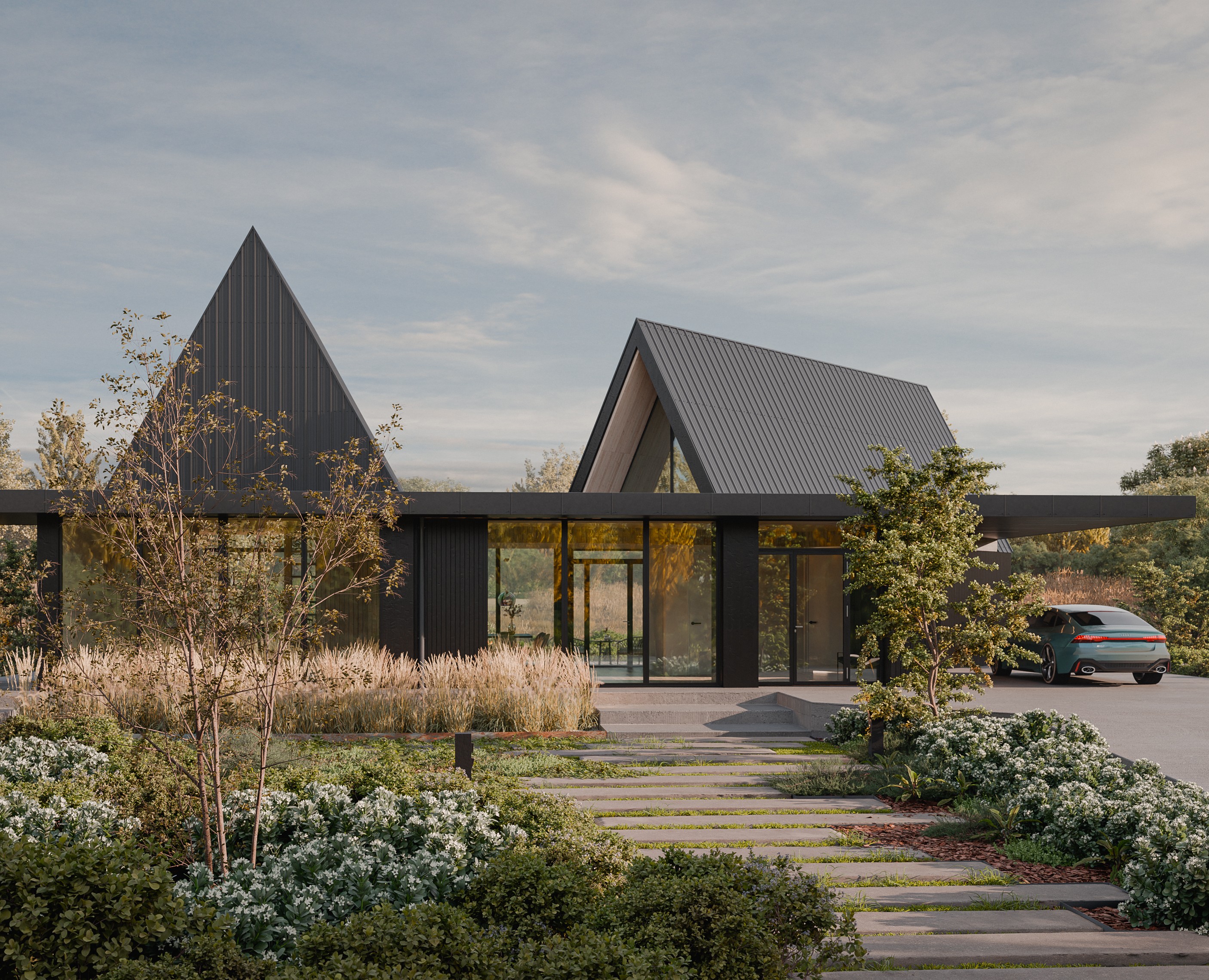 Double black barnhouse project — 3D, Архитектура на Dprofile