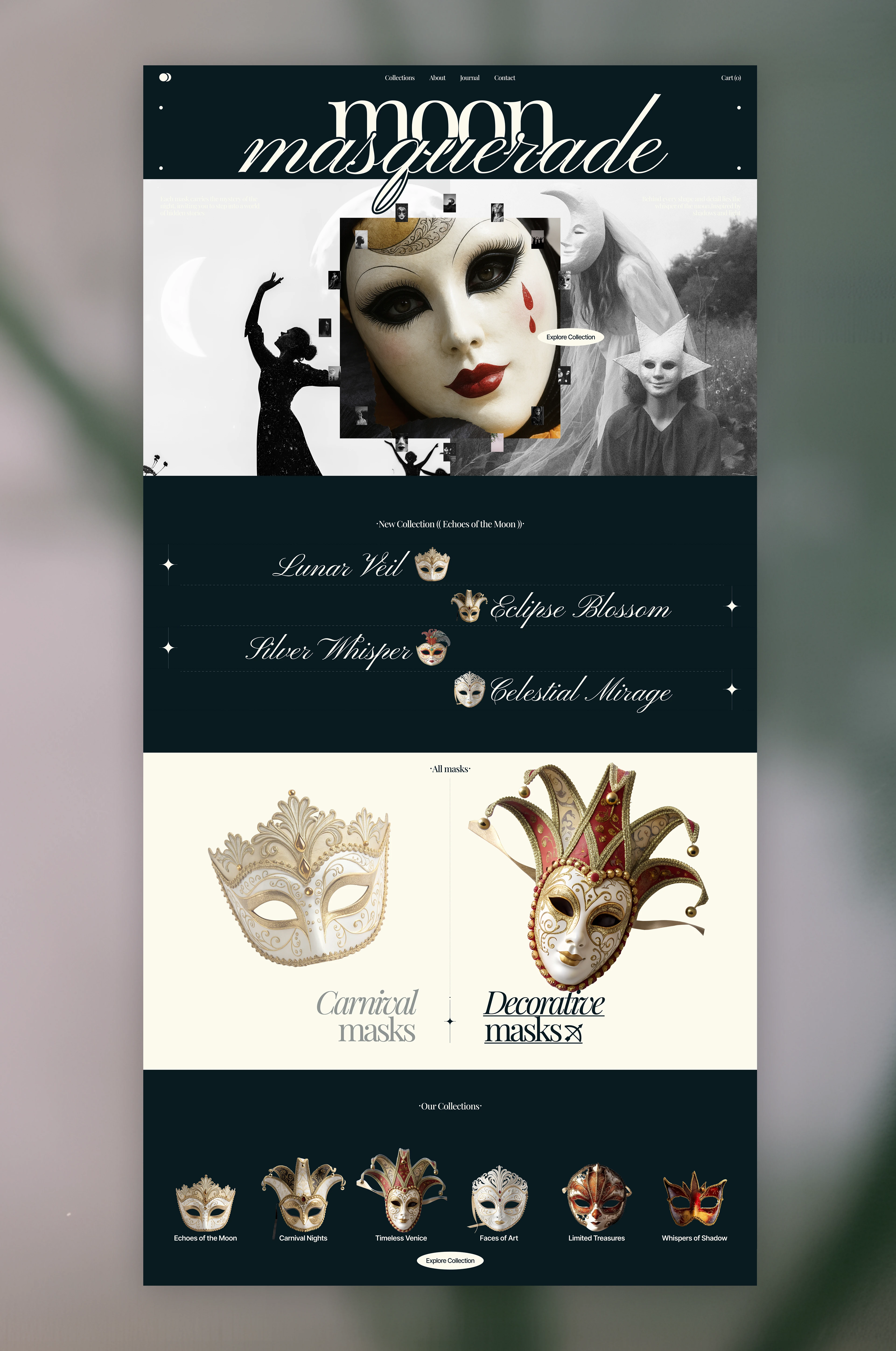 MOON MASQUERADE | E-COMMERCE | CORPORATE — Изображение №3 — Интерфейсы, Нейро на Dprofile