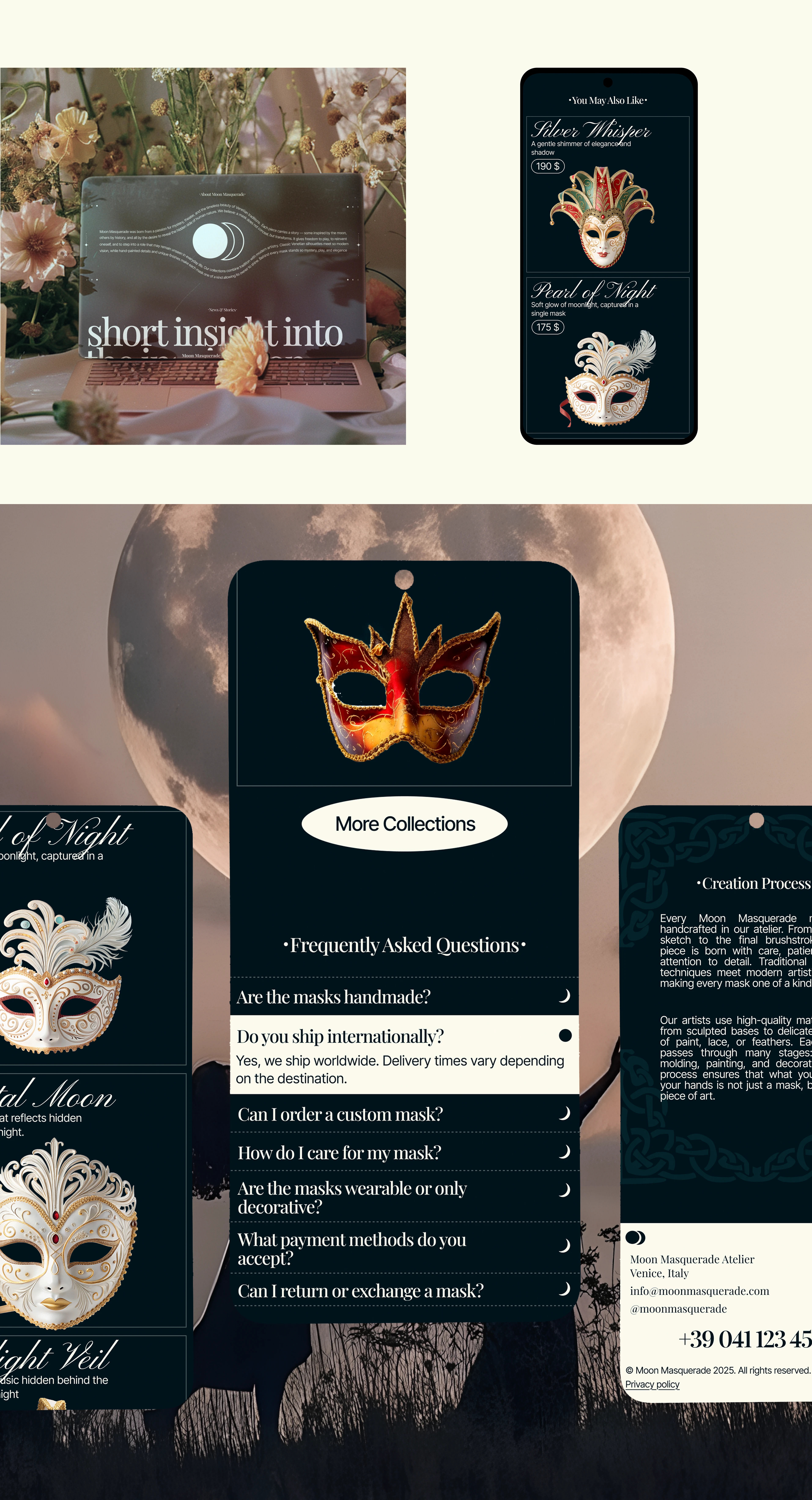 MOON MASQUERADE | E-COMMERCE | CORPORATE — Изображение №4 — Интерфейсы, Нейро на Dprofile