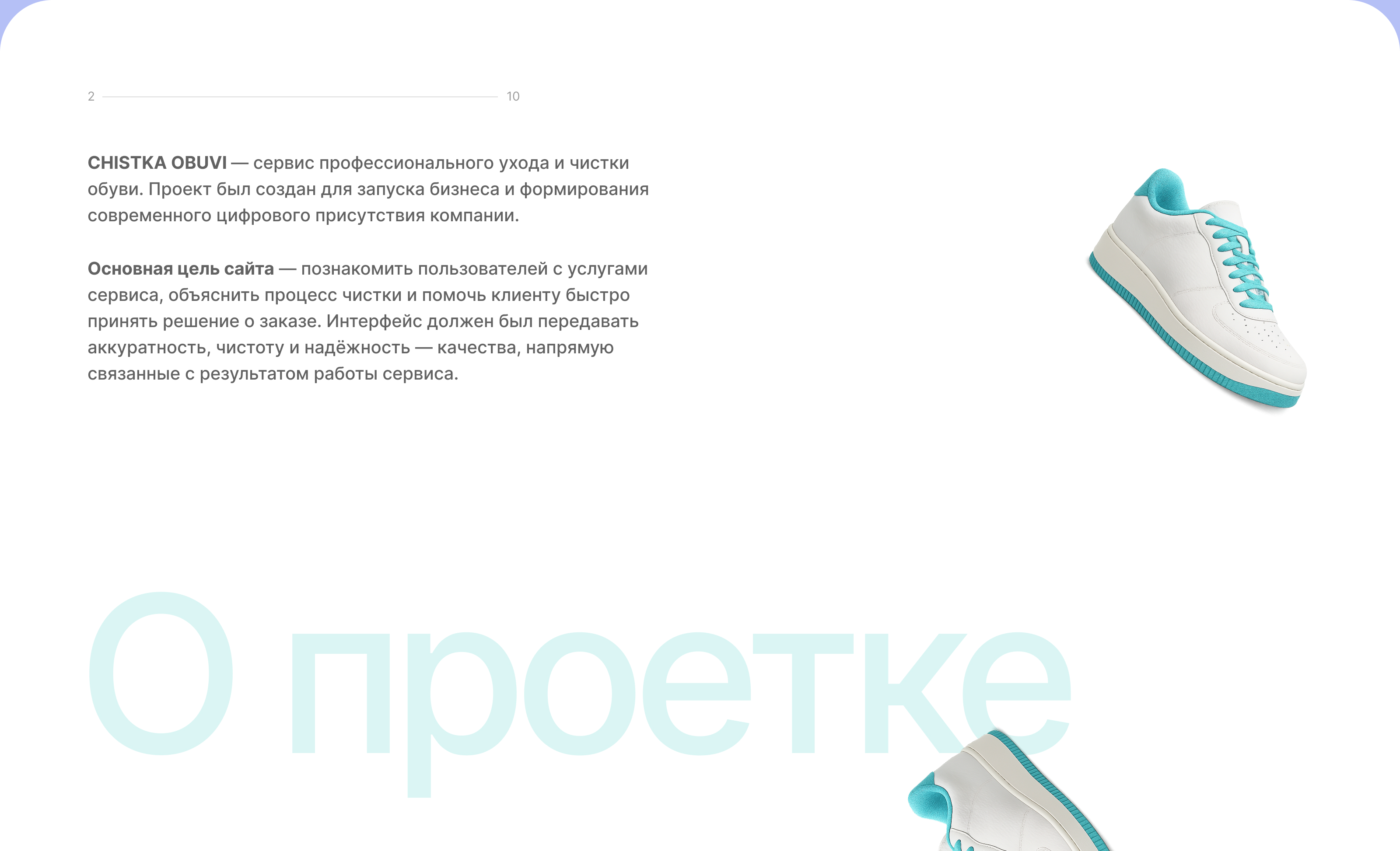 Лендинг для CHISTKA OBUVI - профессиональный уход за обувью — Изображение №2 — Интерфейсы на Dprofile