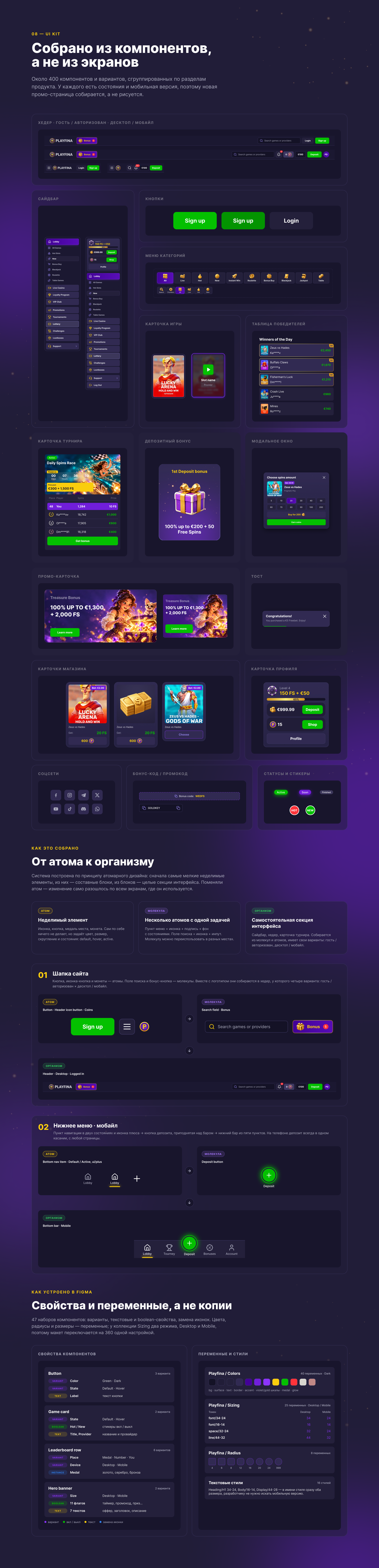 Онлайн казино · Бренд и дизайн-система · iGAMING — Изображение №10 — Интерфейсы, Брендинг на Dprofile
