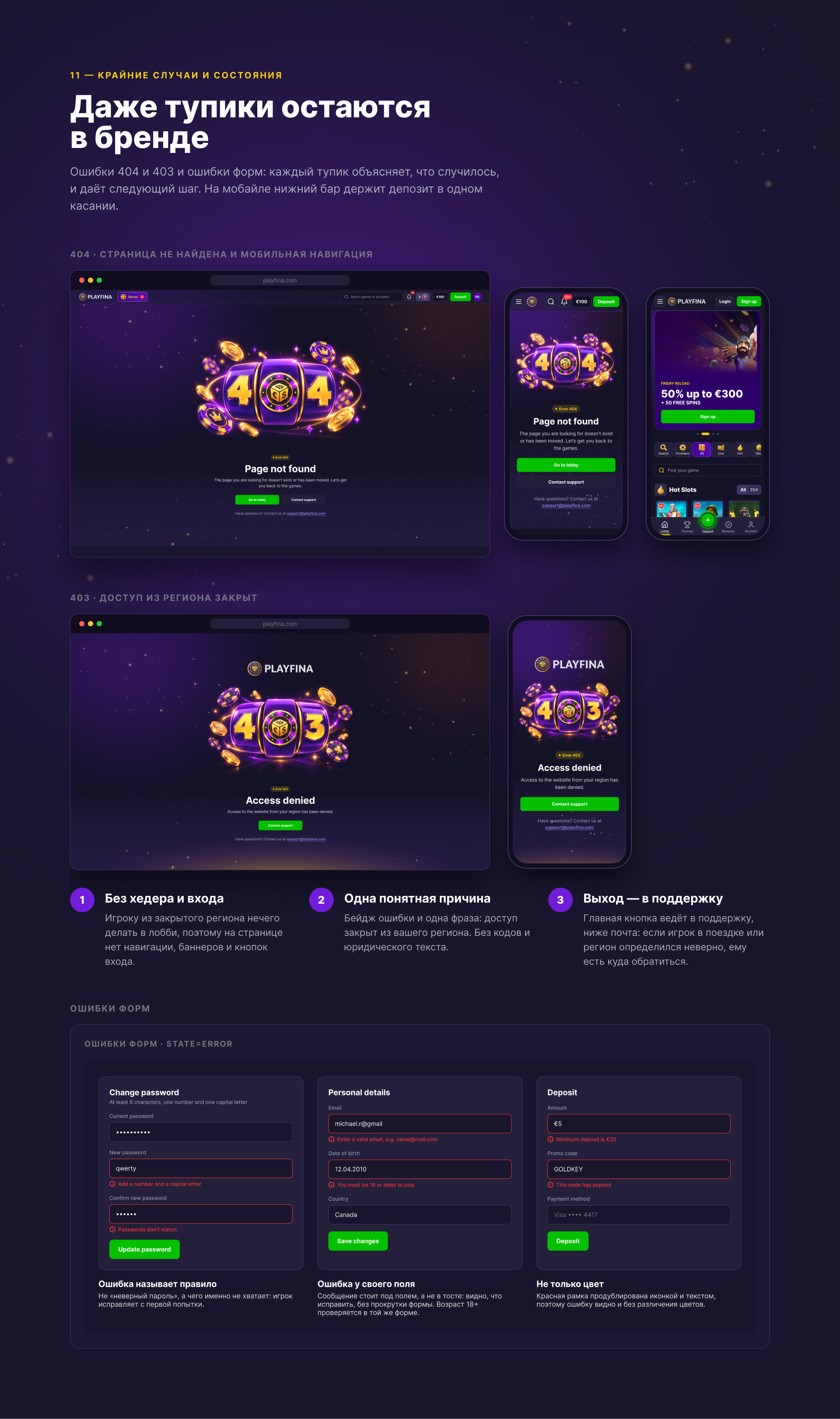 Онлайн казино · Бренд и дизайн-система · iGAMING — Изображение №14 — Интерфейсы, Брендинг на Dprofile