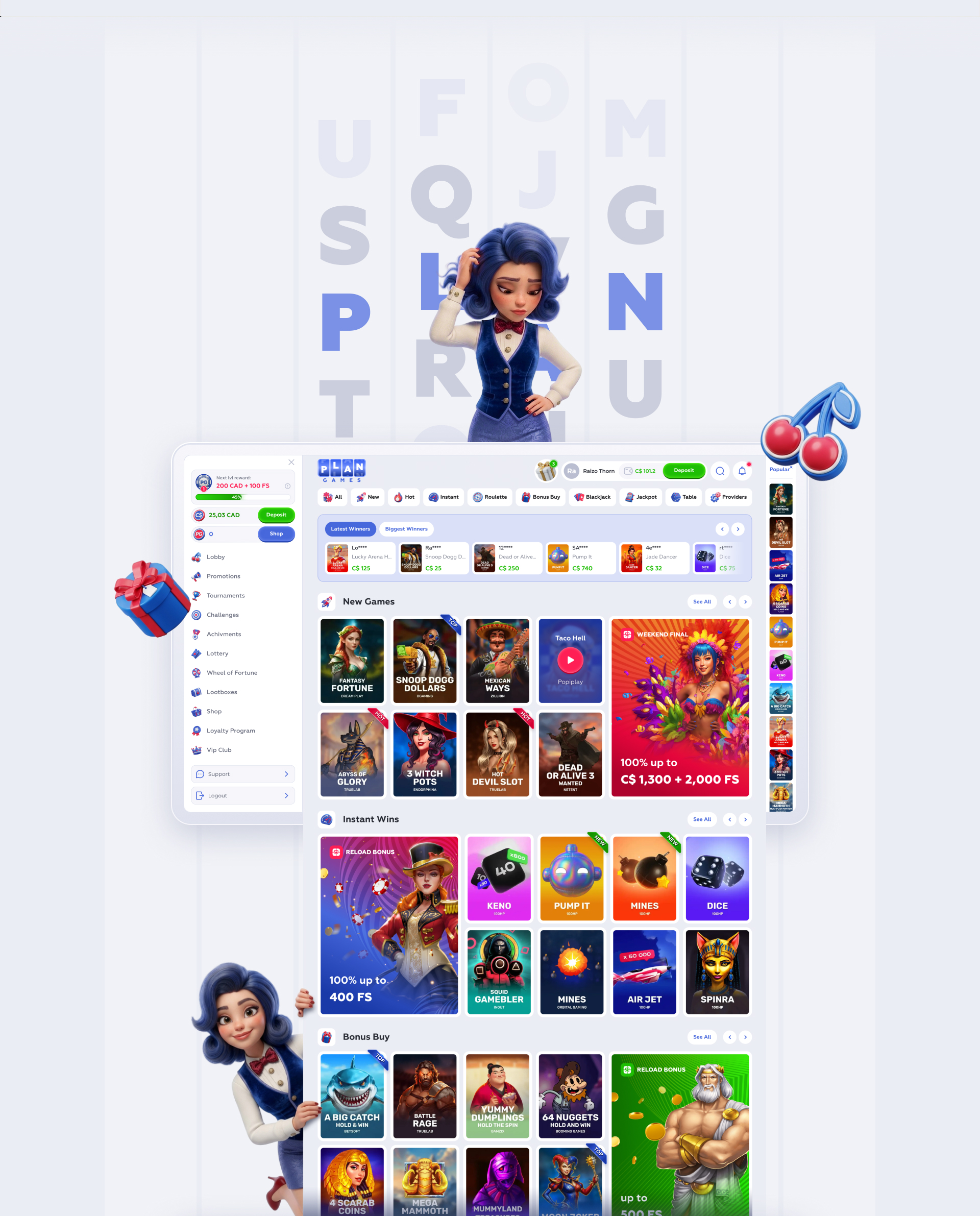 Online Casino Plangames — Изображение №5 — Интерфейсы на Dprofile