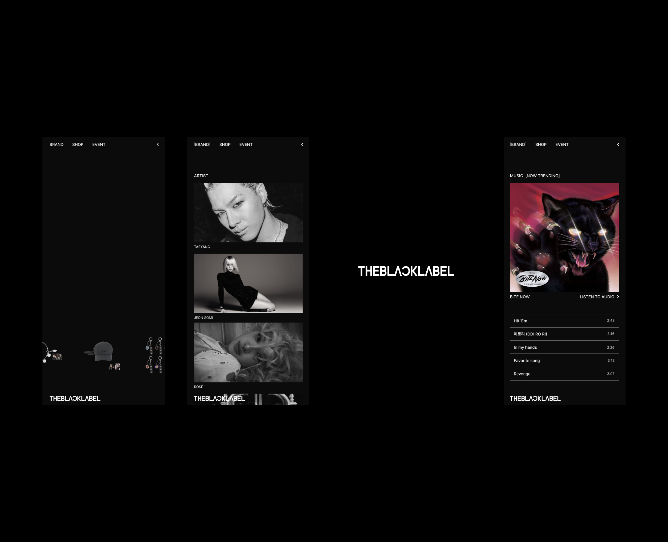 THEBLACKLABEL — RecordLabel Website Redesign — Интерфейсы на Dprofile