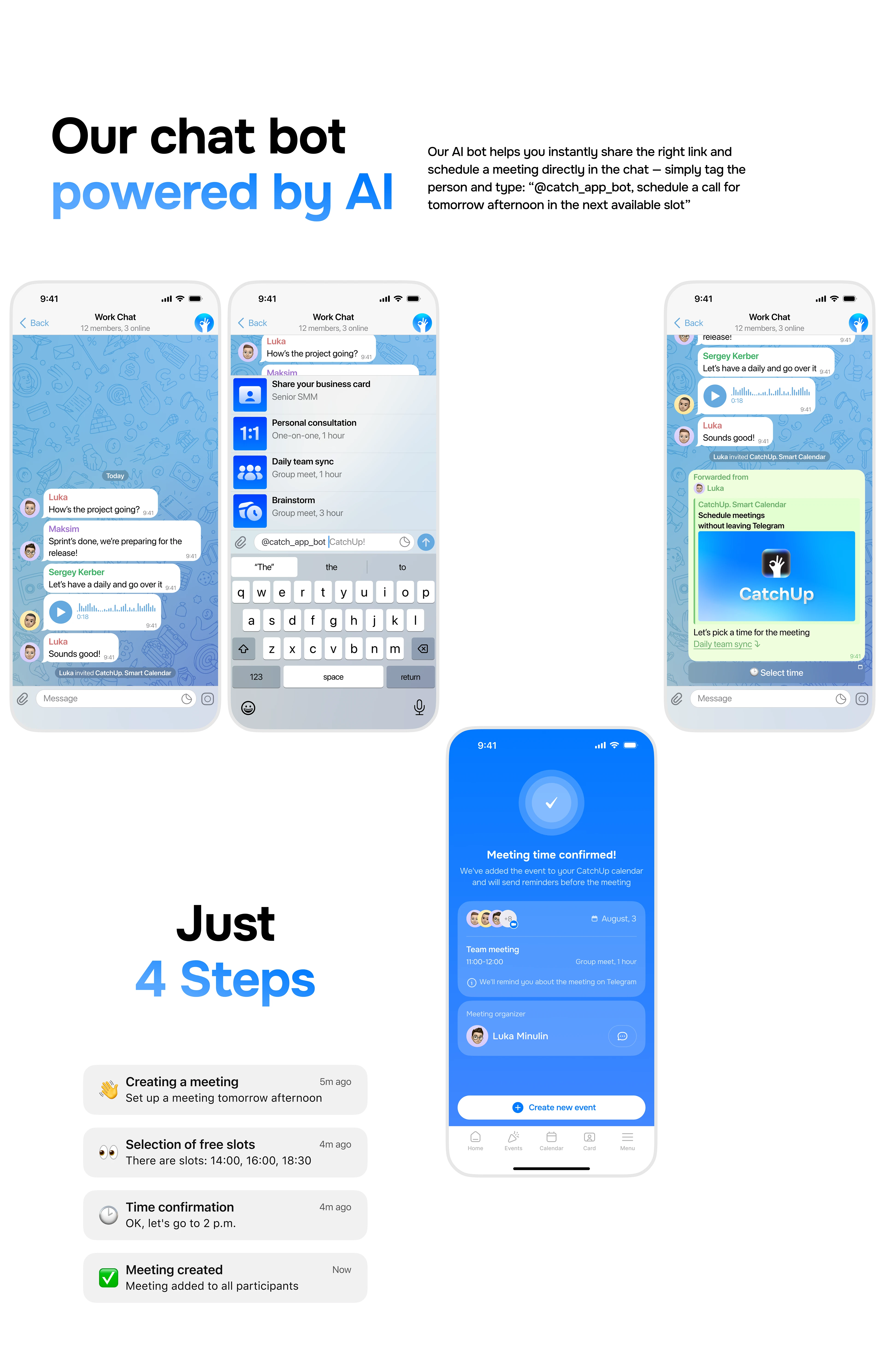 CatchUp — Smart Calendar for Telegram — Изображение №6 — Интерфейсы на Dprofile