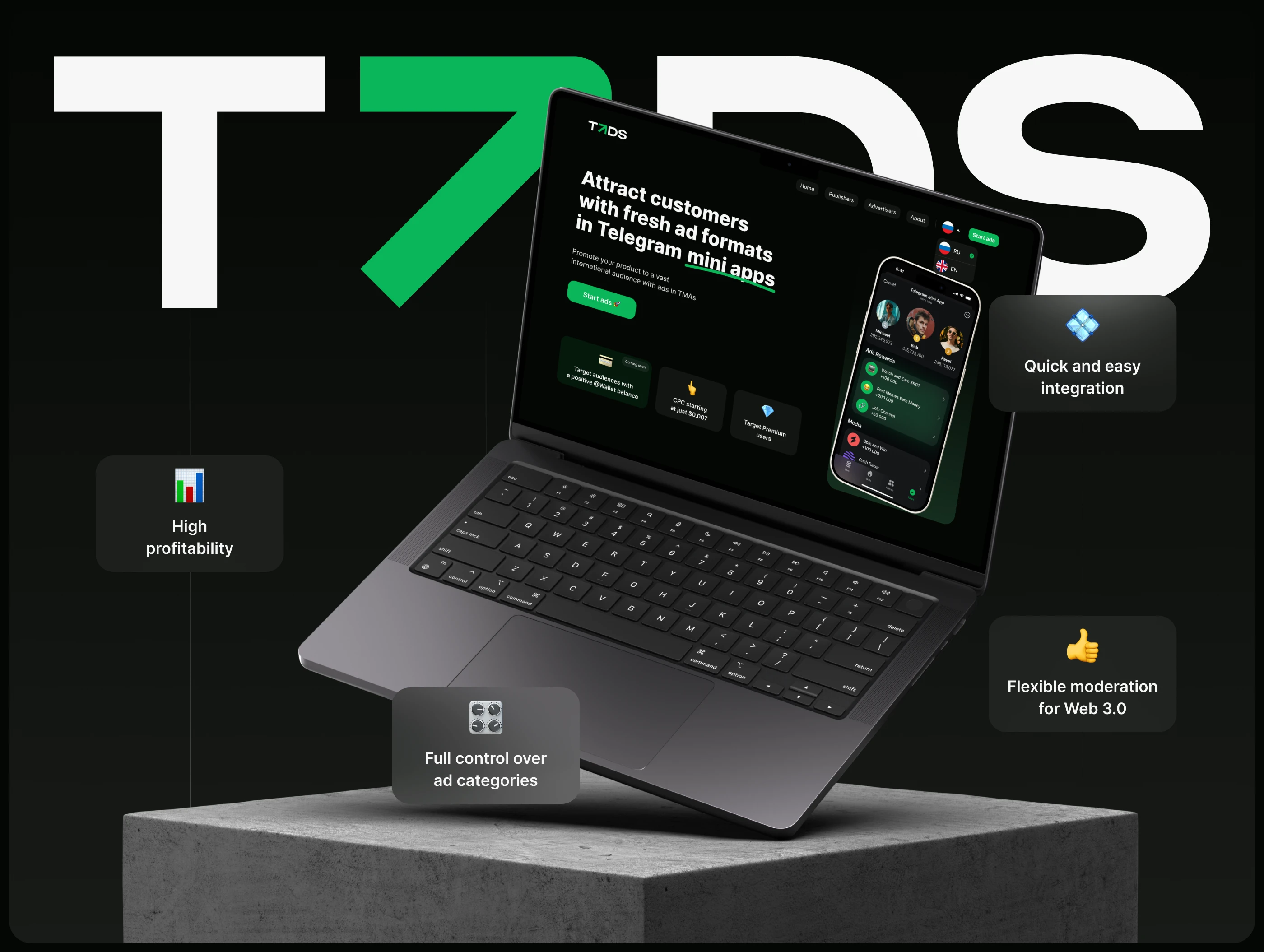 TADS — advertising network in Telegram — Изображение №1 — Интерфейсы на Dprofile