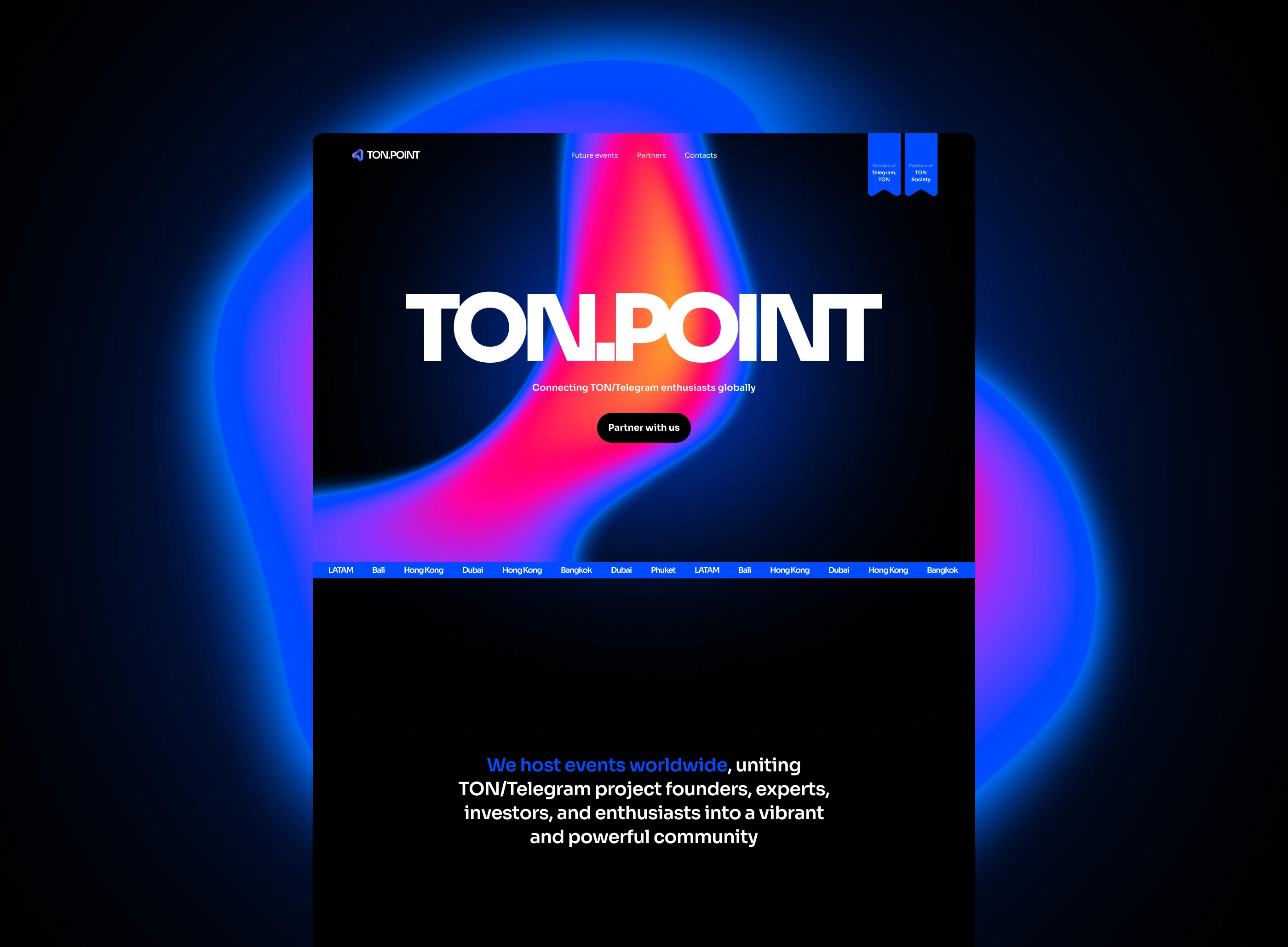 Ton.Point — a series of international web3 events — Изображение №1 — Интерфейсы, Брендинг на Dprofile