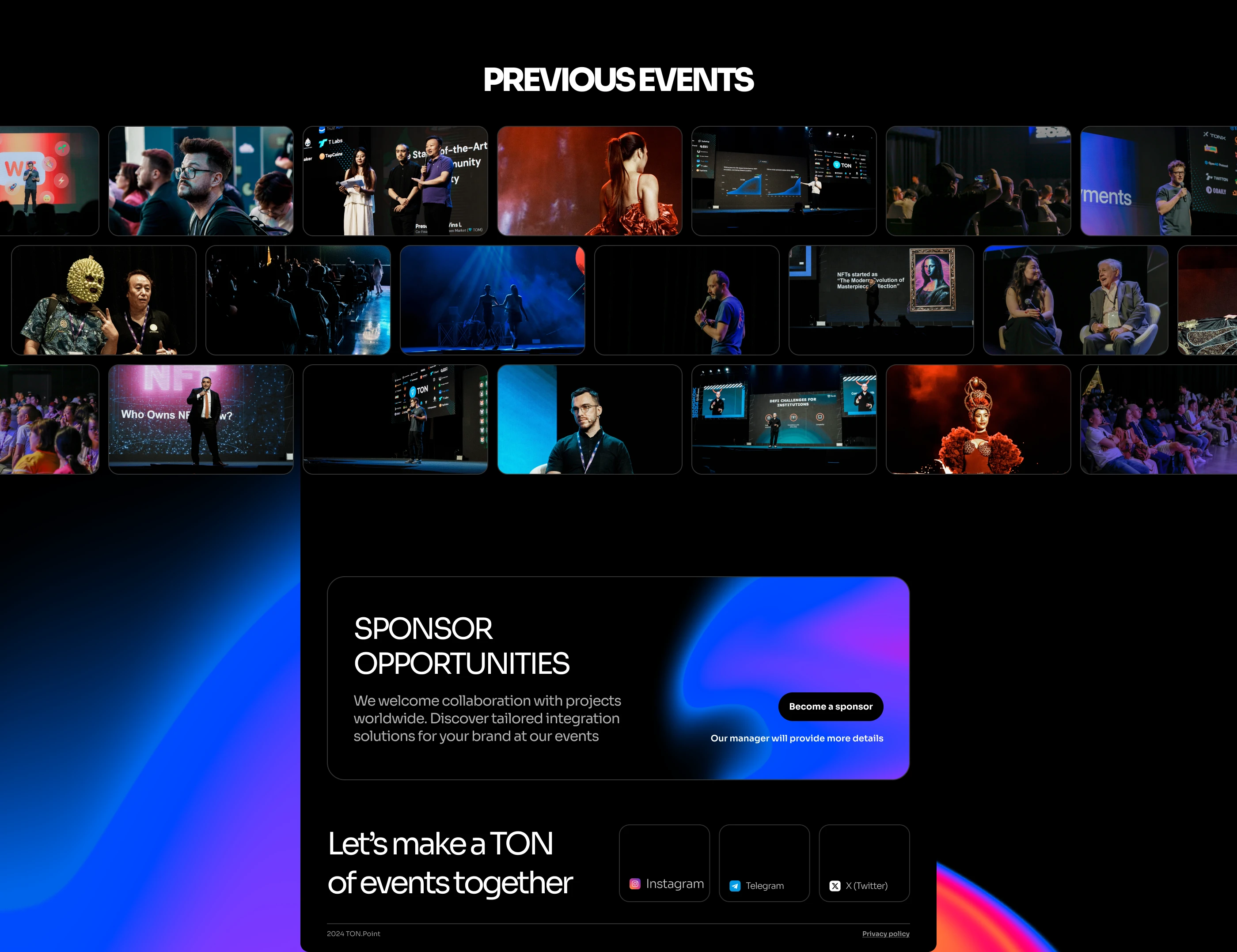 Ton.Point — a series of international web3 events — Изображение №3 — Интерфейсы, Брендинг на Dprofile