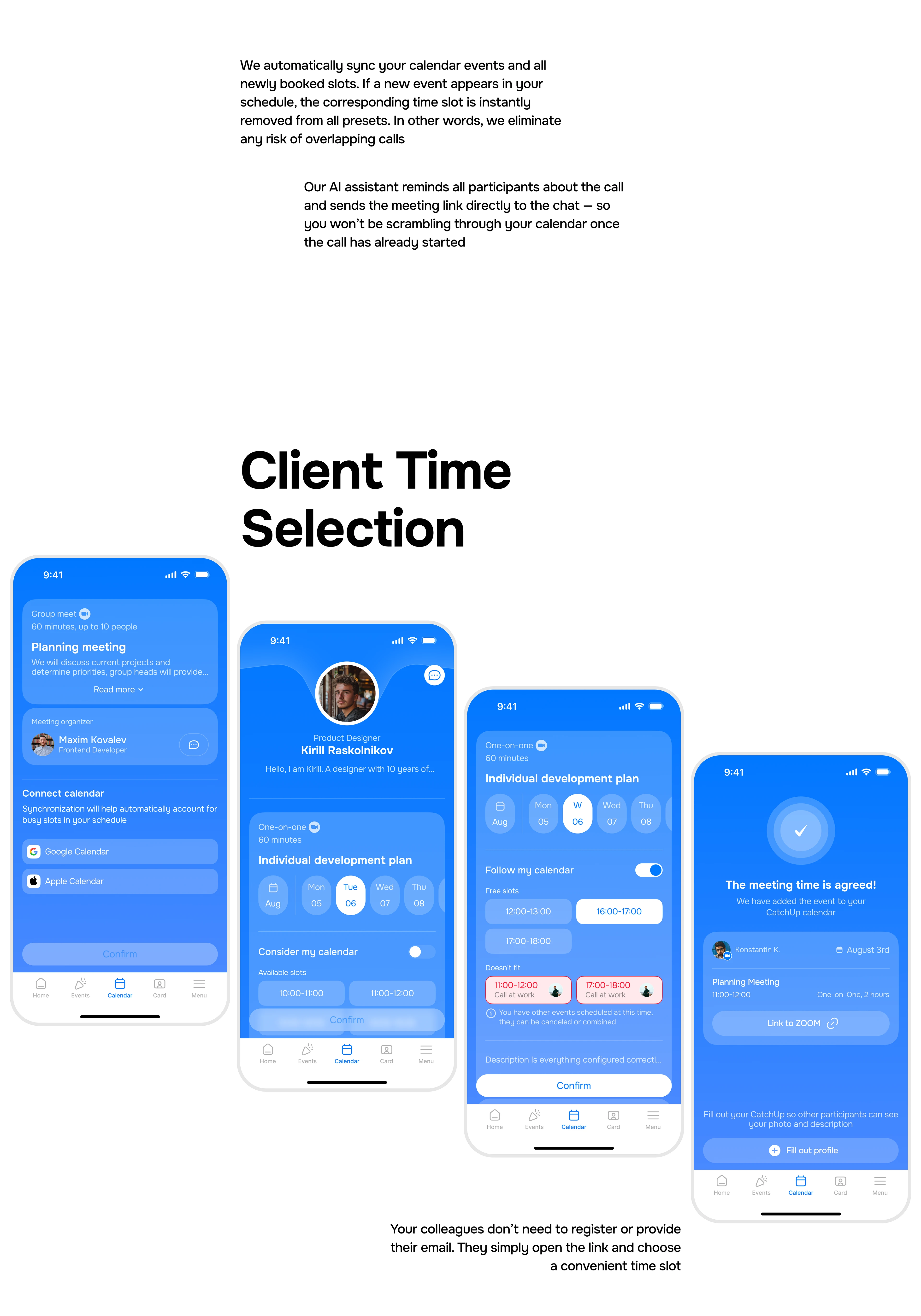 CatchUp — Smart Calendar for Telegram — Изображение №9 — Интерфейсы на Dprofile