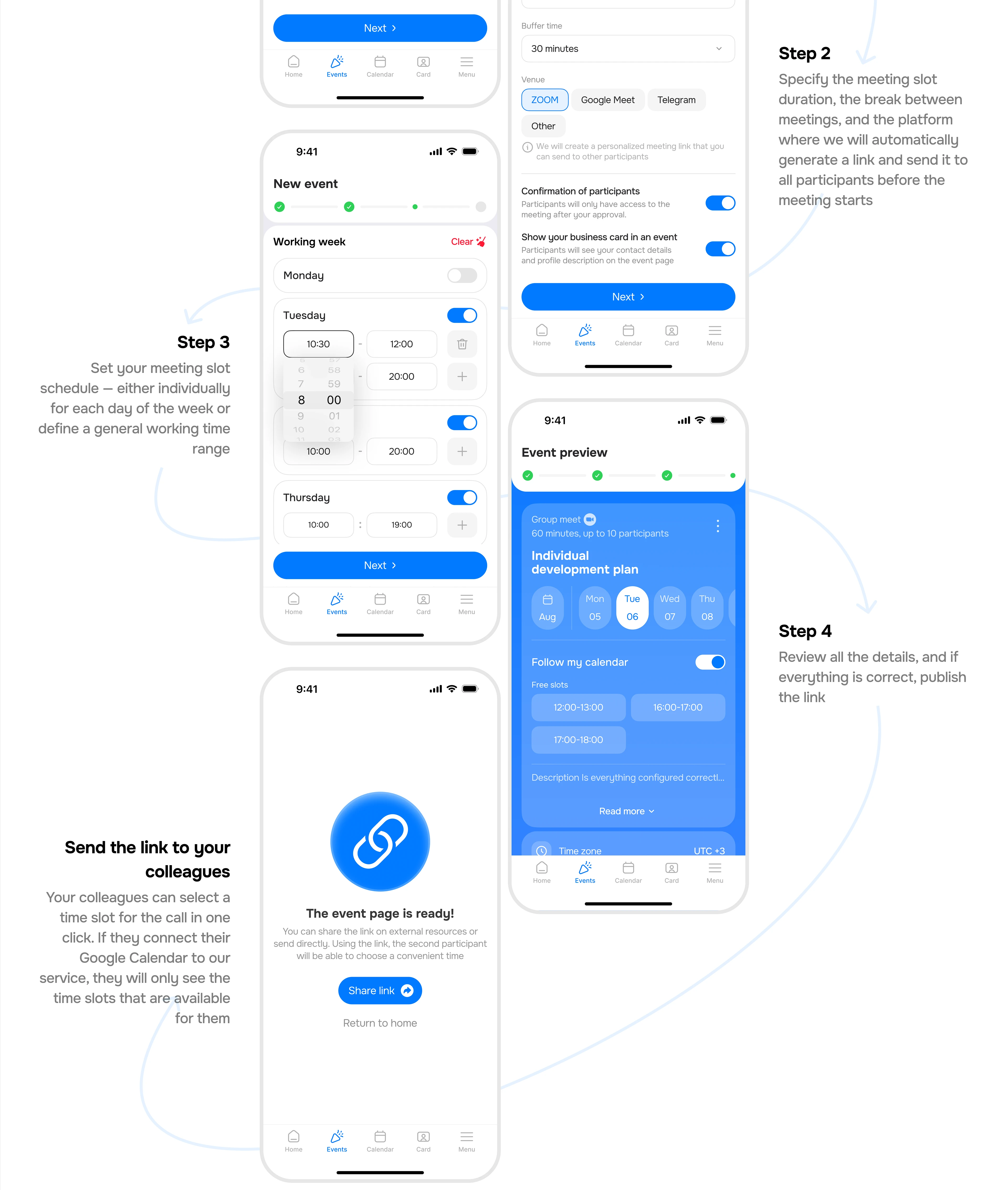 CatchUp — Smart Calendar for Telegram — Изображение №8 — Интерфейсы на Dprofile