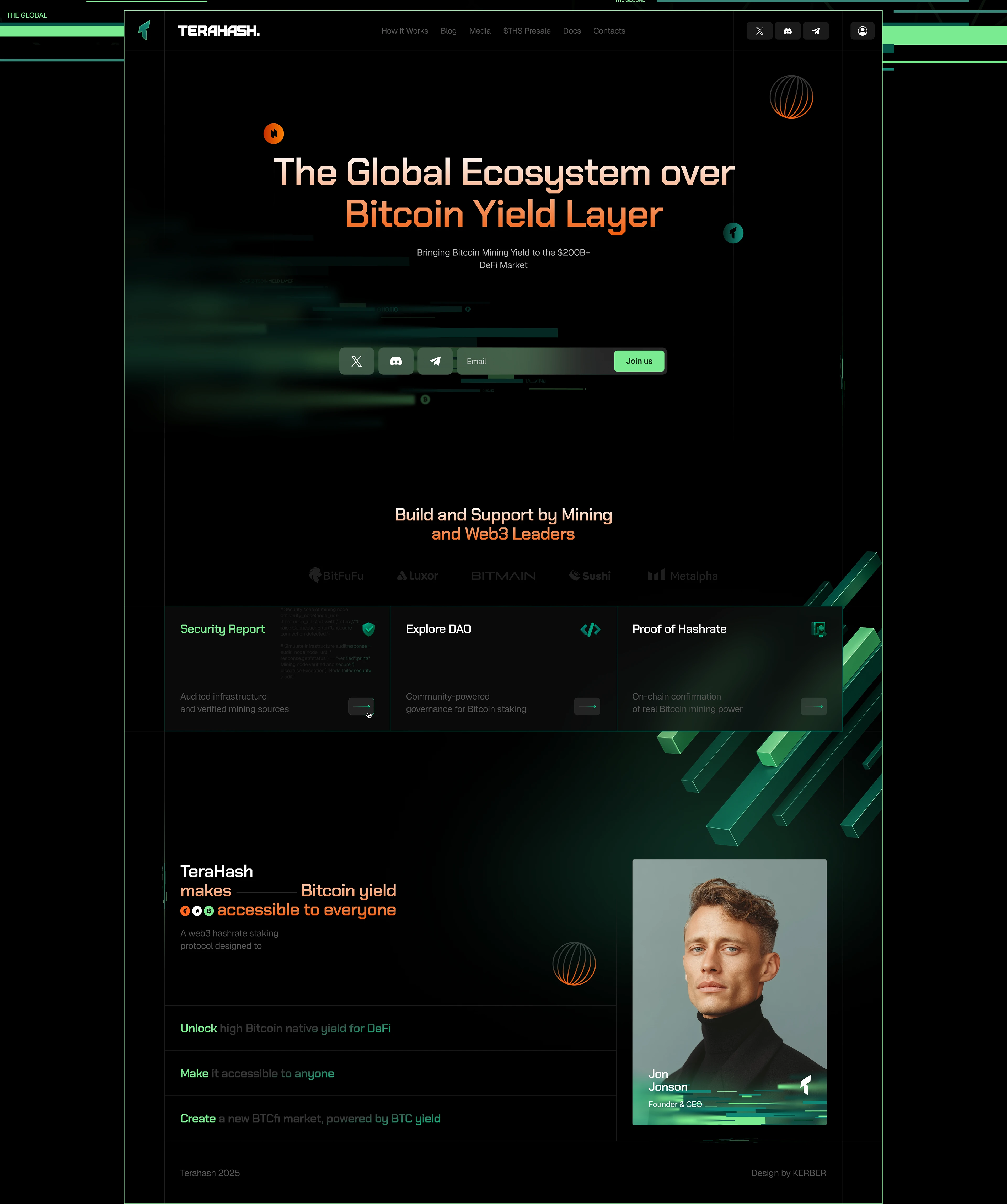 TERAHASH — Decentralized Web3 Bitcoin Mining Protocol — Изображение №2 — Интерфейсы на Dprofile