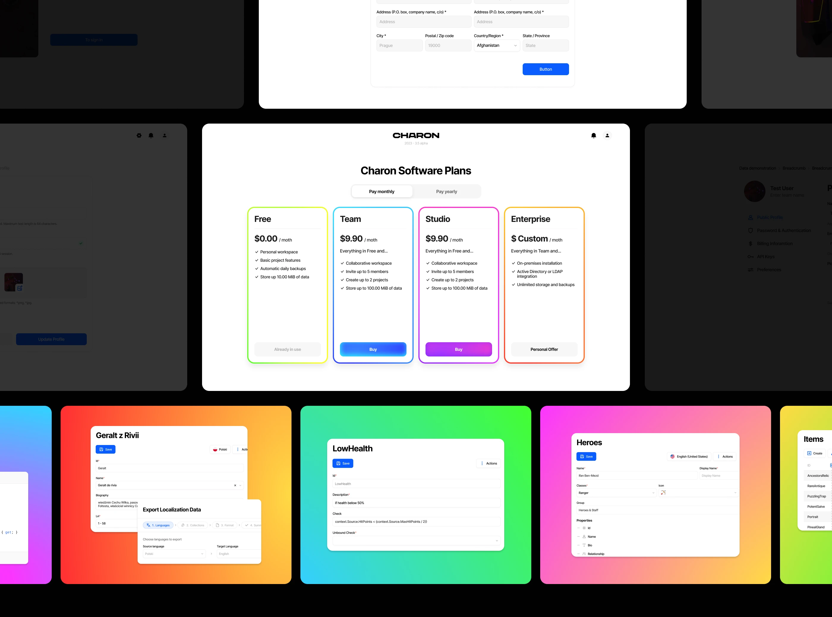 Charon — game design soft — Изображение №9 — Интерфейсы на Dprofile