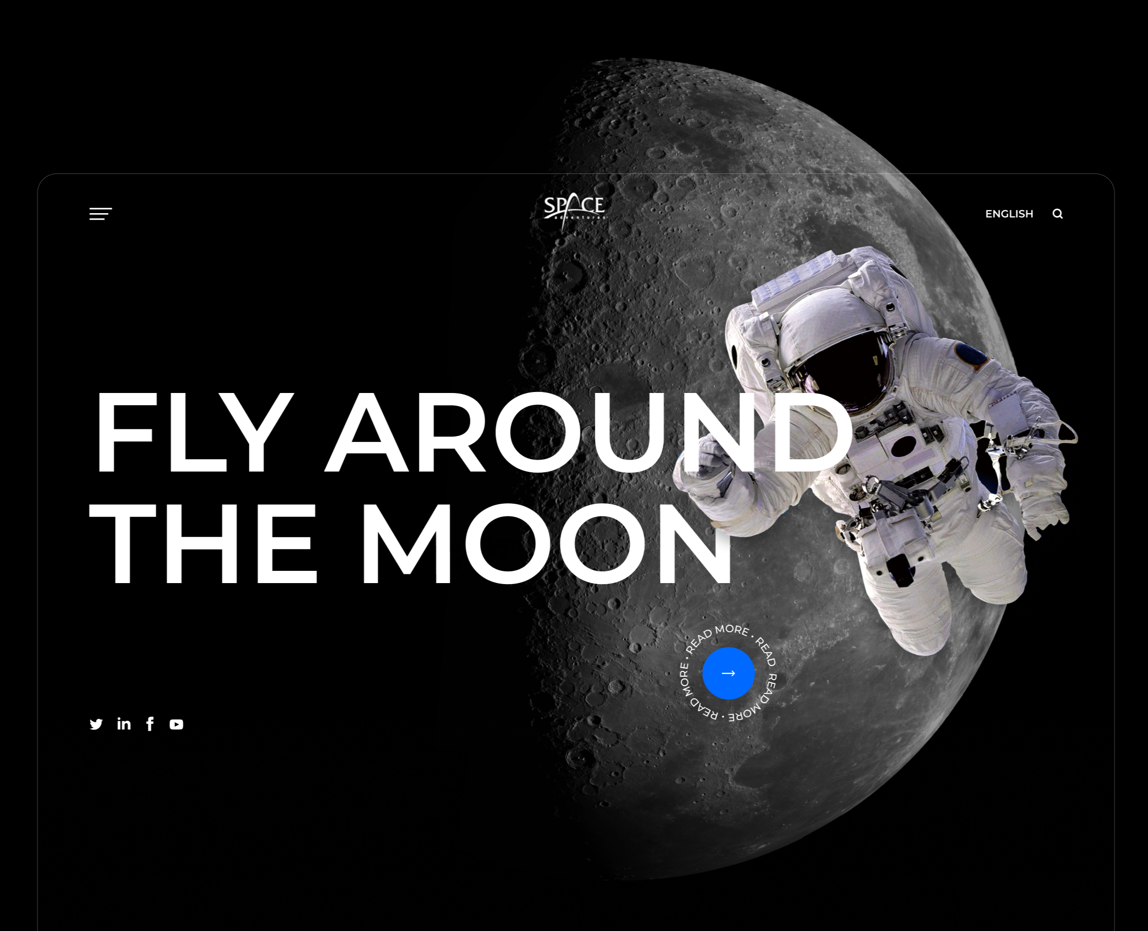 Fly Around the Moon — Website for Space Adventure — Интерфейсы на Dprofile