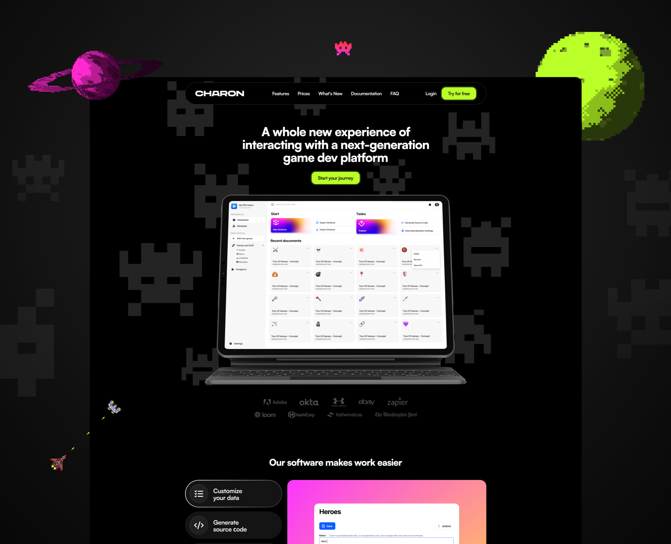 Charon — game design soft — Интерфейсы на Dprofile