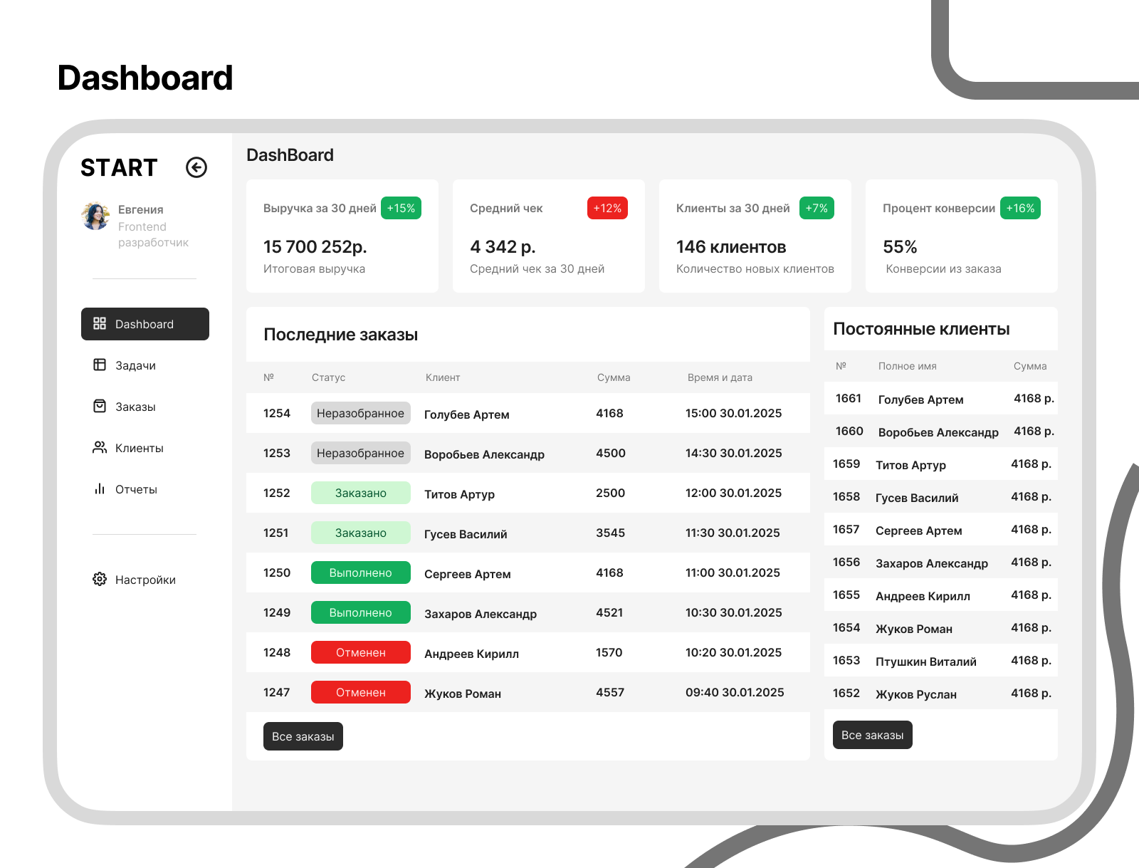 START-CRM для старта бизнеса — Изображение №3 — Интерфейсы на Dprofile