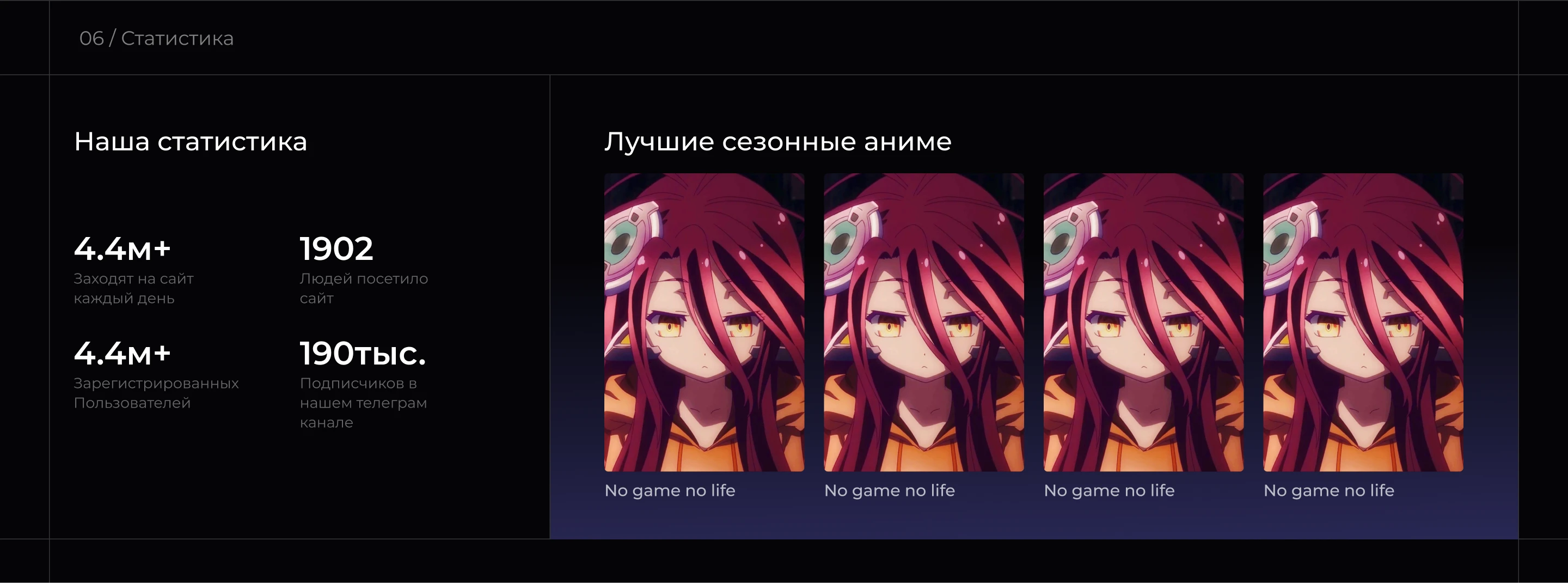Yami Anime - Прилендинг аниме сайта — Изображение №15 — Интерфейсы на Dprofile