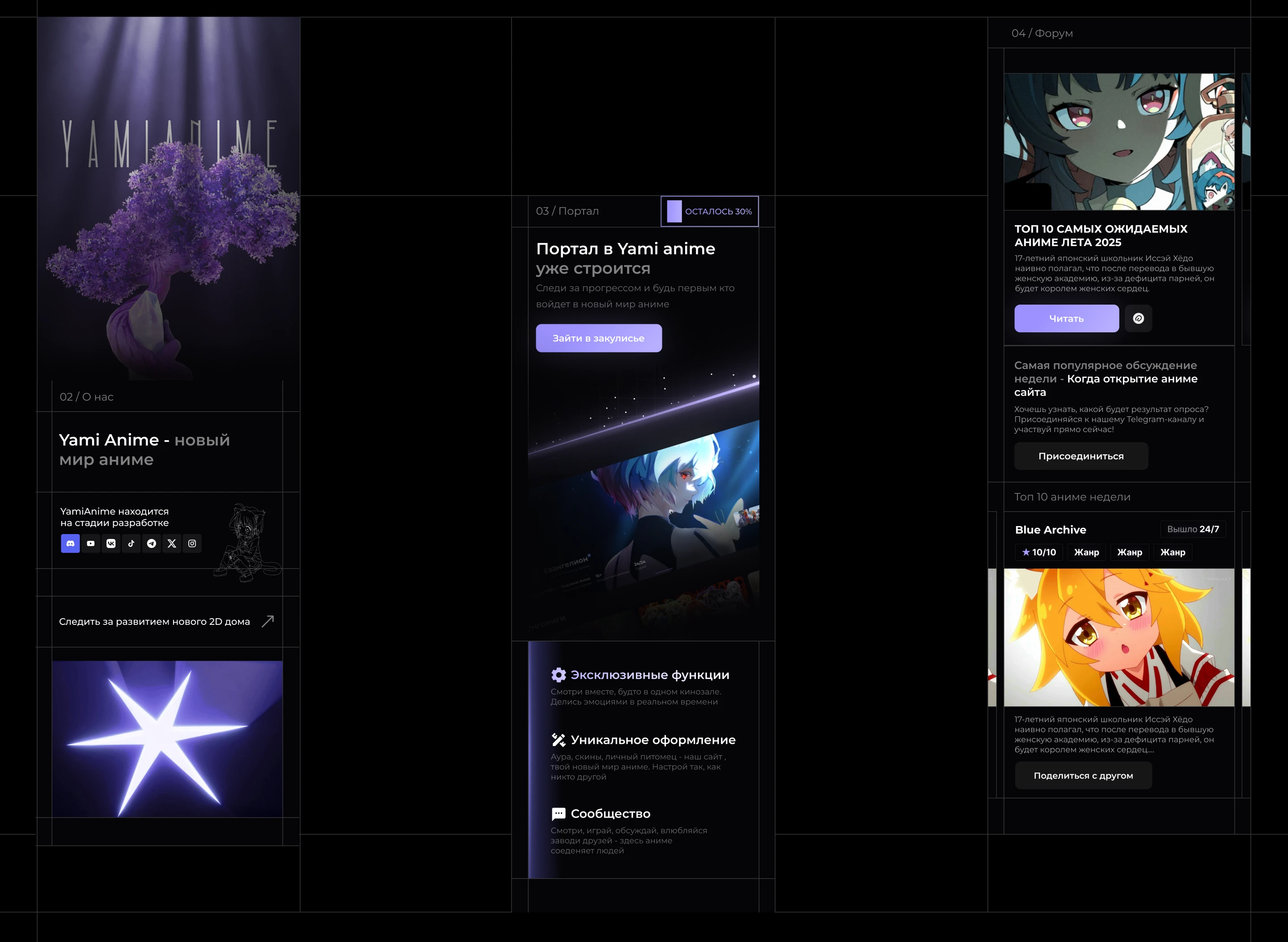 Yami Anime - Прилендинг аниме сайта — Изображение №7 — Интерфейсы на Dprofile