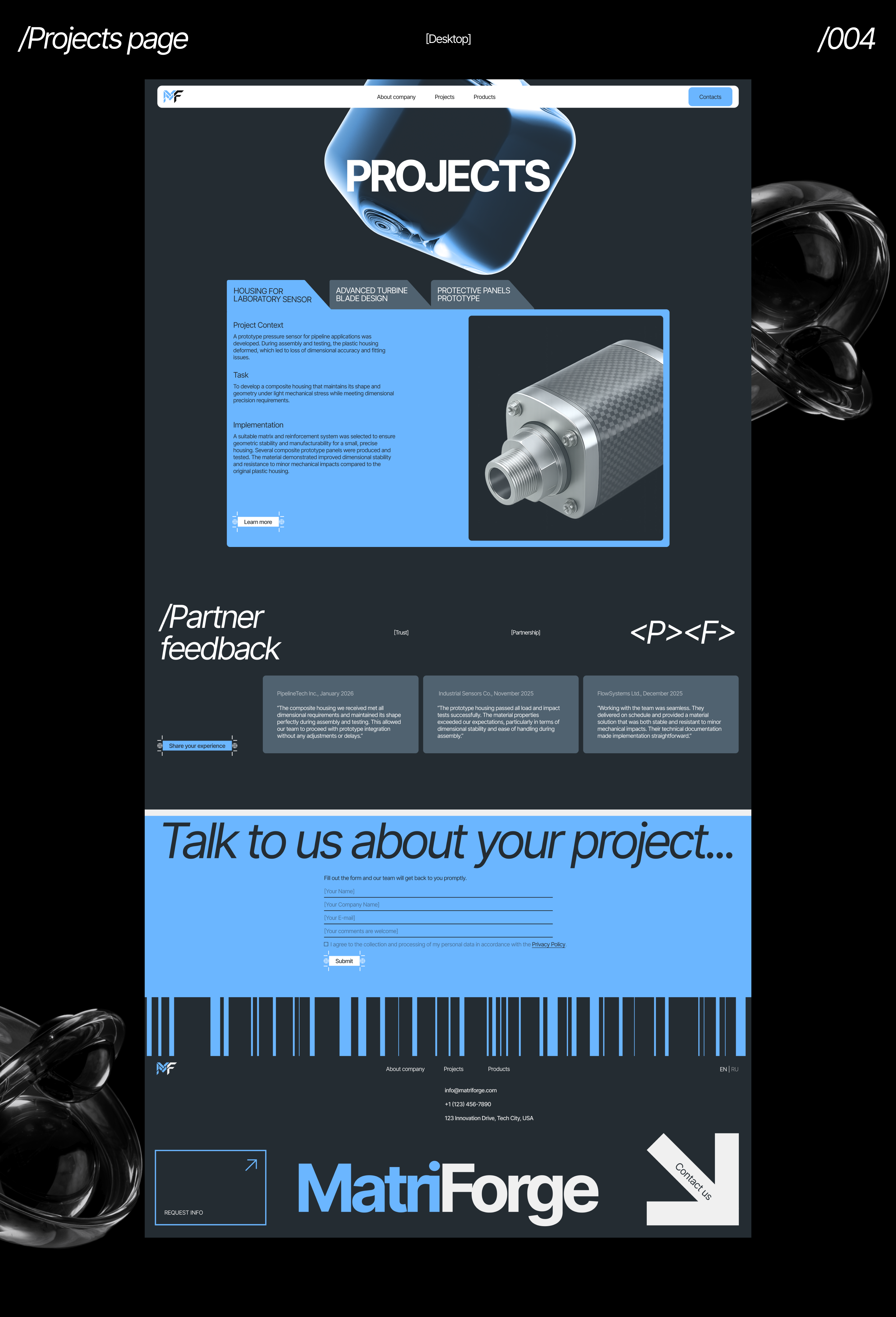 Концепт сайта для научно-производственной компании — Изображение №6 — Интерфейсы, Анимация на Dprofile
