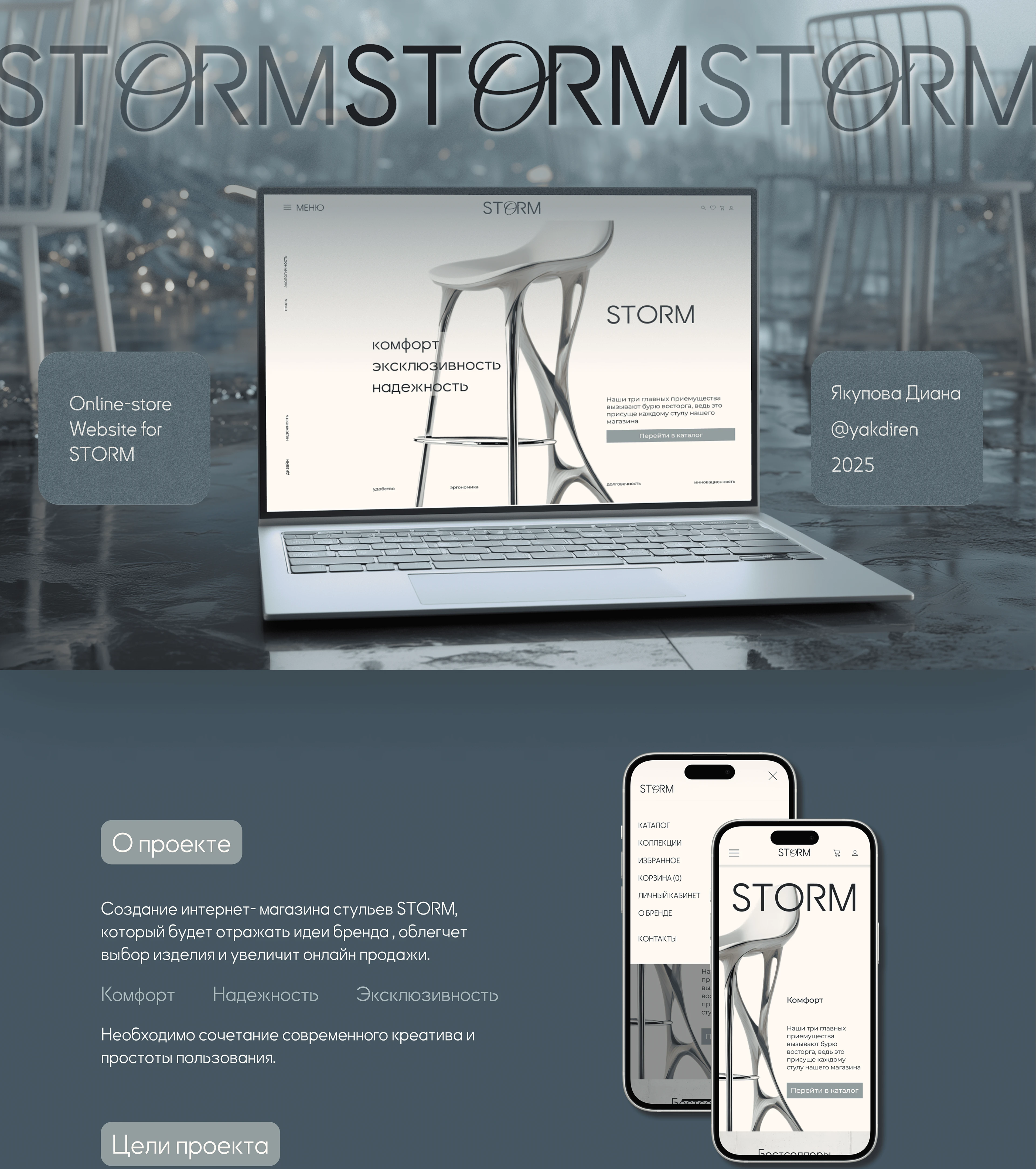 STORM/ Сайт для онлайн магазина стульев — Изображение №1 — Интерфейсы на Dprofile