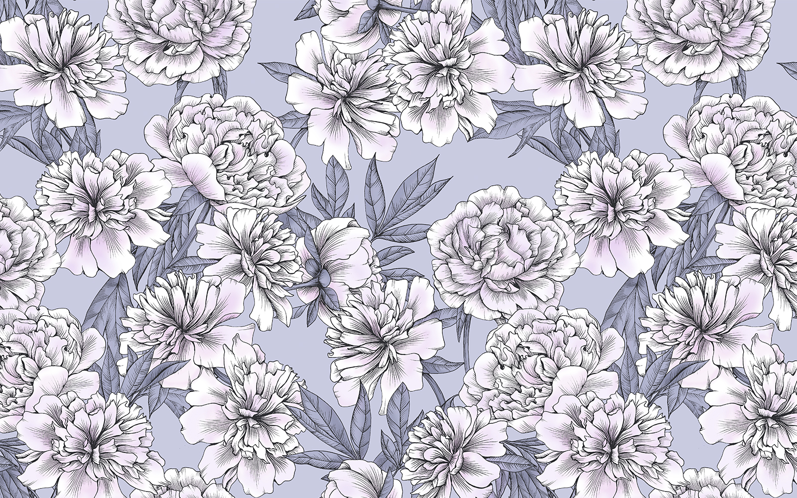 Пионы. Принт для текстиля — Изображение №4 — Иллюстрация на Dprofile