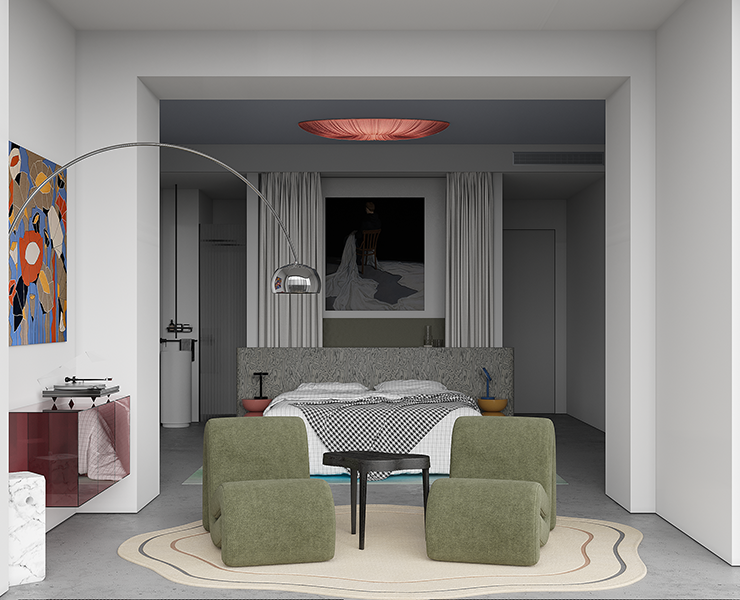 Проект гостиничного номера "Акценты" — 3D, Архитектура на Dprofile