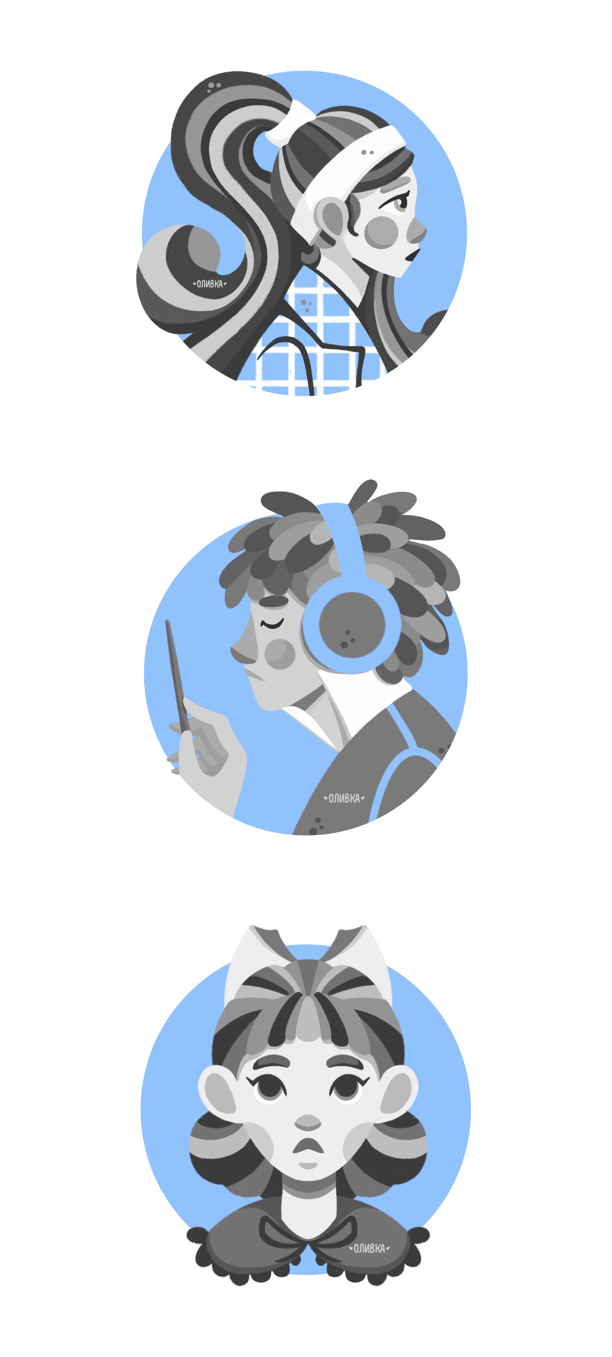 Blue and grey illustrations — Изображение №2 — Иллюстрация на Dprofile