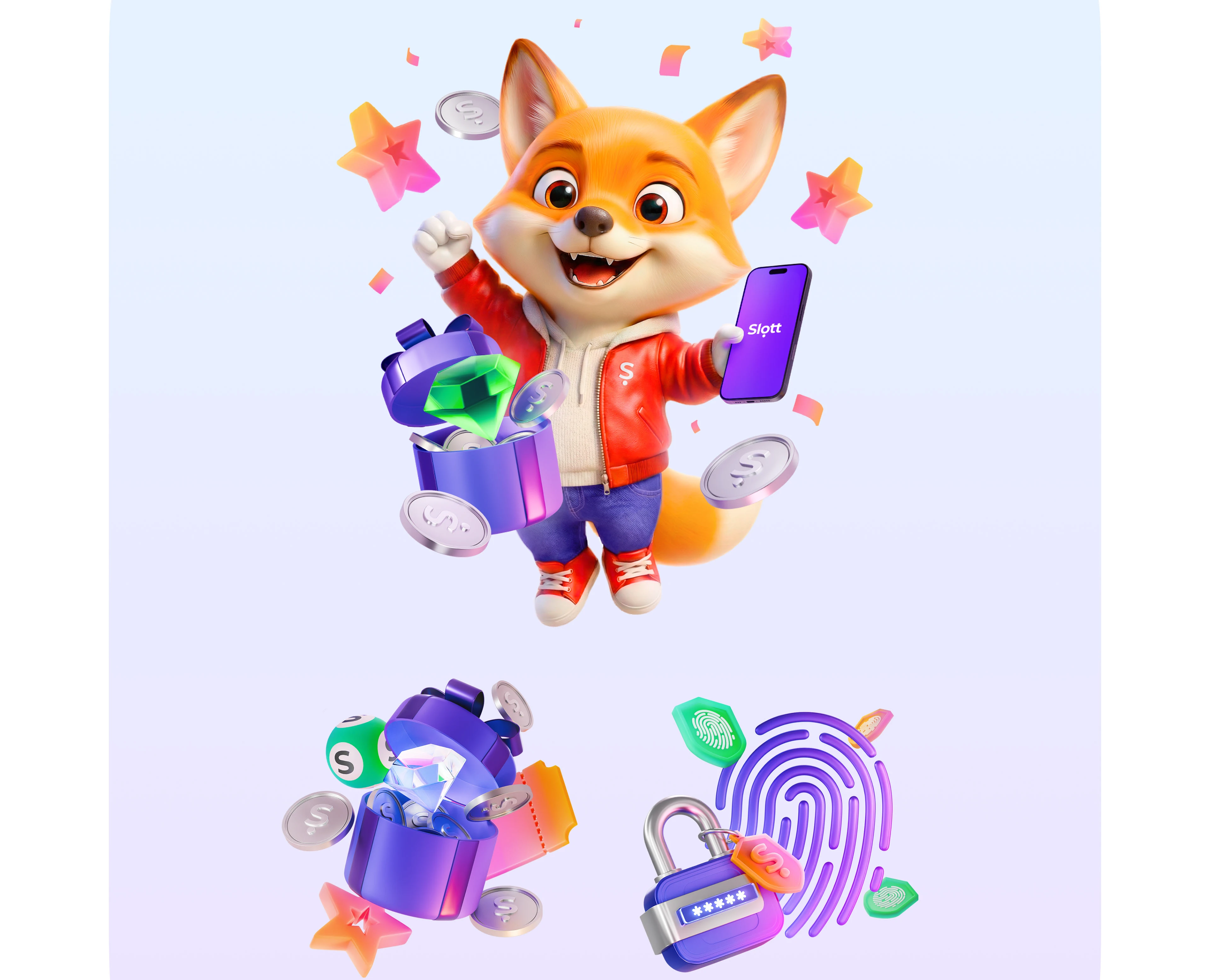 Slott App Promo | 3D Onboarding & Mascot — Изображение №1 — 3D, Анимация на Dprofile