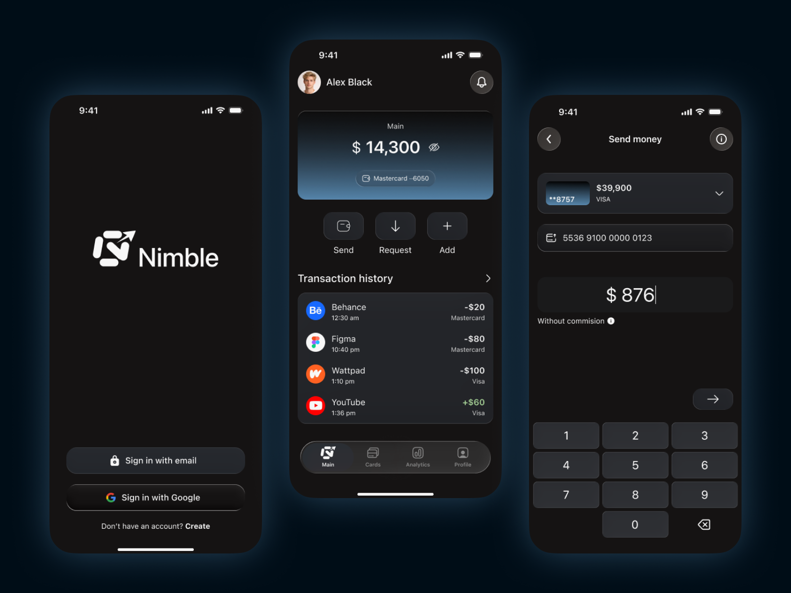 Nimble – мобильное банковское приложение — Изображение №1 — Интерфейсы на Dprofile