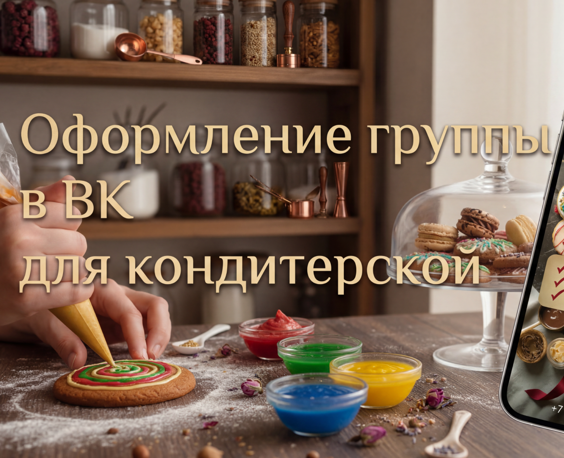 Оформление группы в ВК для кондитерской на Dprofile